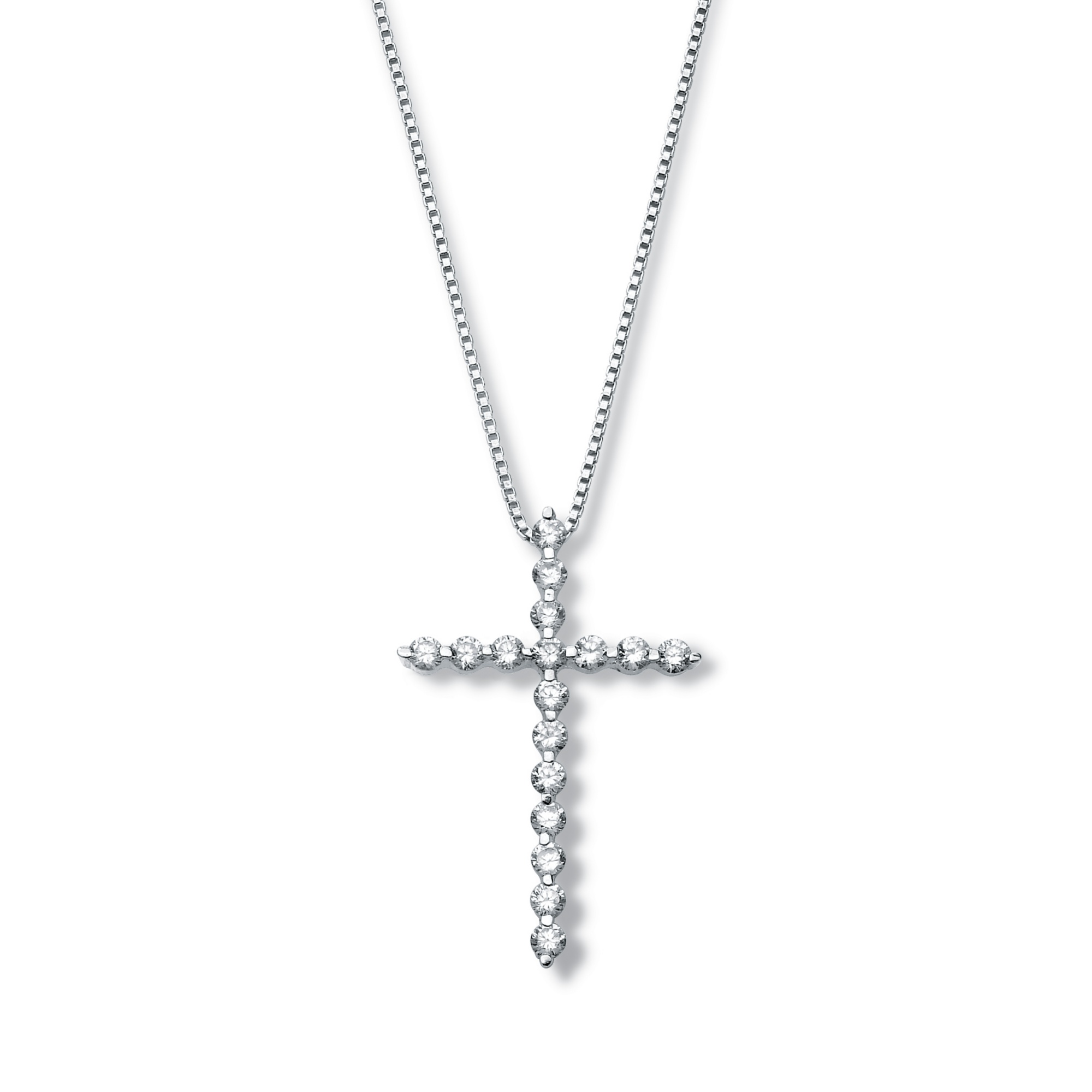 Platinum over Sterling Silver Round Semi-Bezel-Set DiamonUltra&trade; Cubic ...