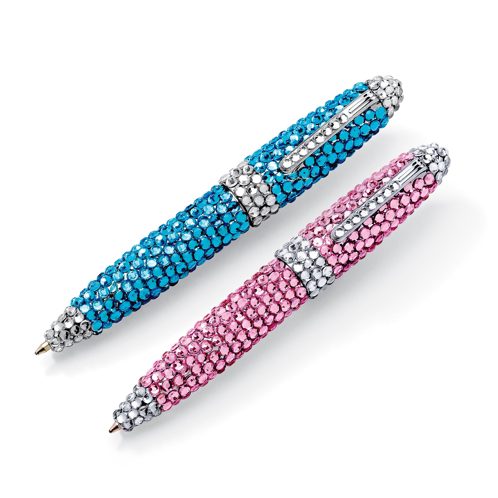 Silvertone Rhinestone Pen Set