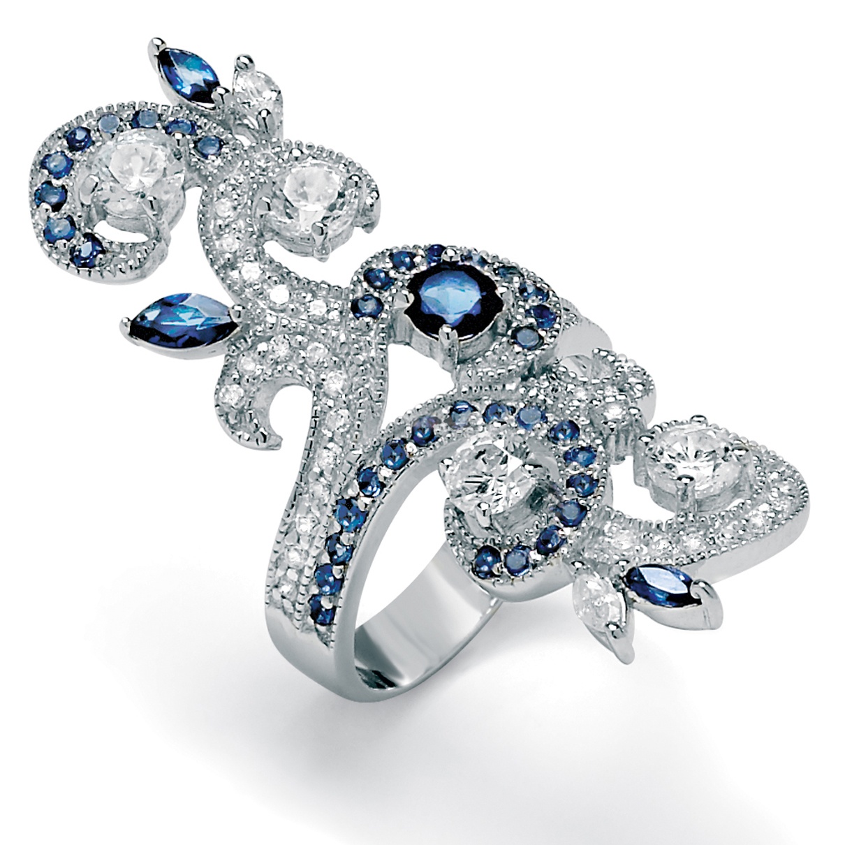 .85 CT TW DiamonUltra&trade; Cubic Zirconia Pav&eacute; Swirl Ring in ...