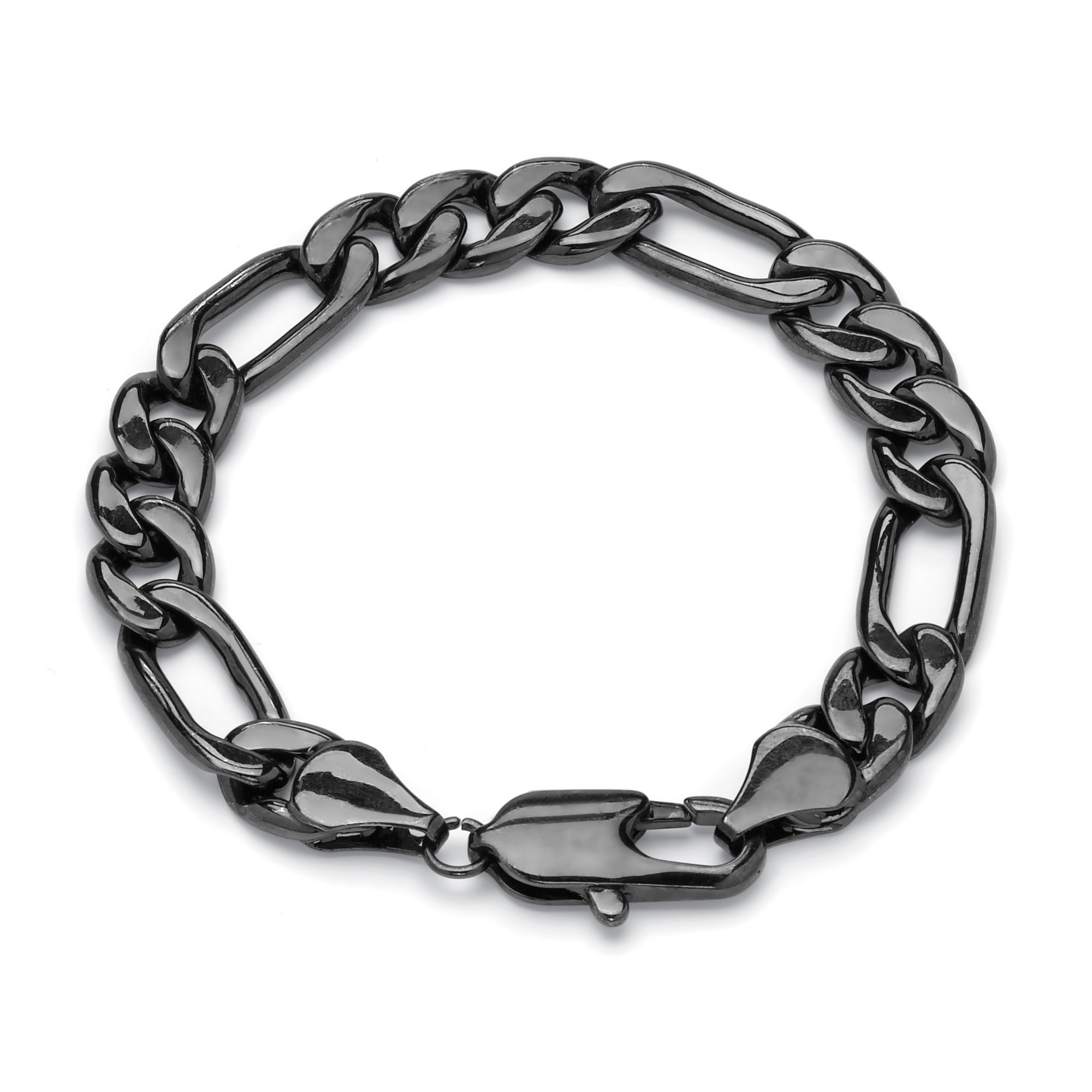 Men's Black Ruthenium Finish Figaro-Link Bracelet