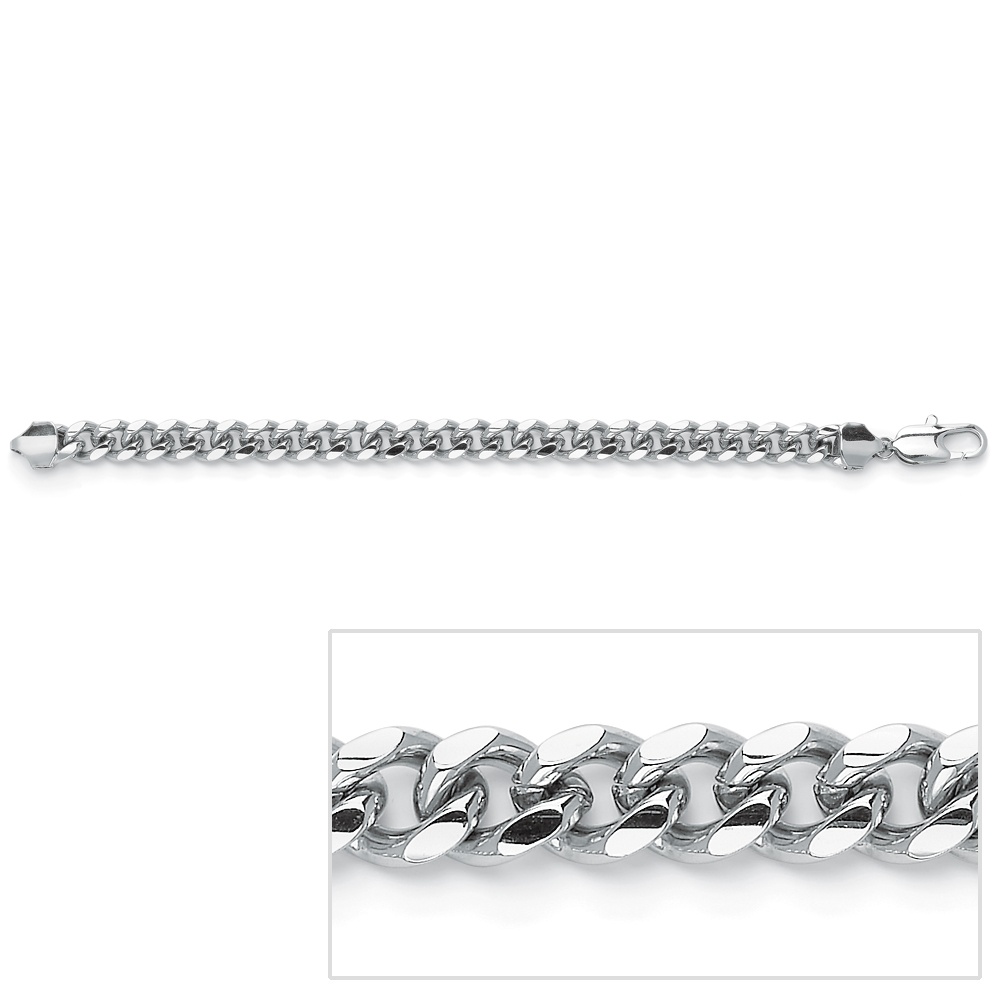 Men's Silvertone Metal Curb-Link Bracelet 9"