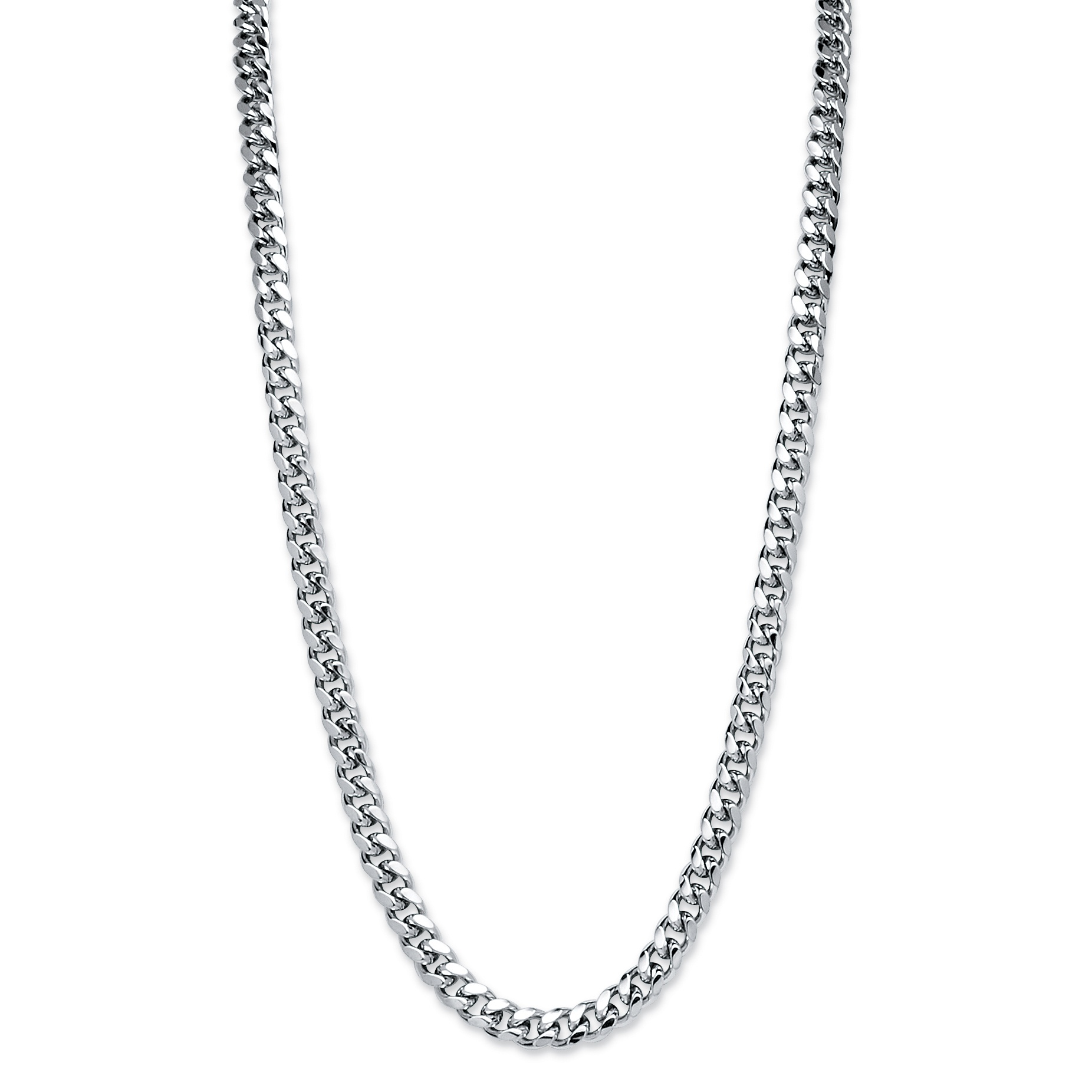 Men's Silvertone Metal Curb-Link Necklace 30"