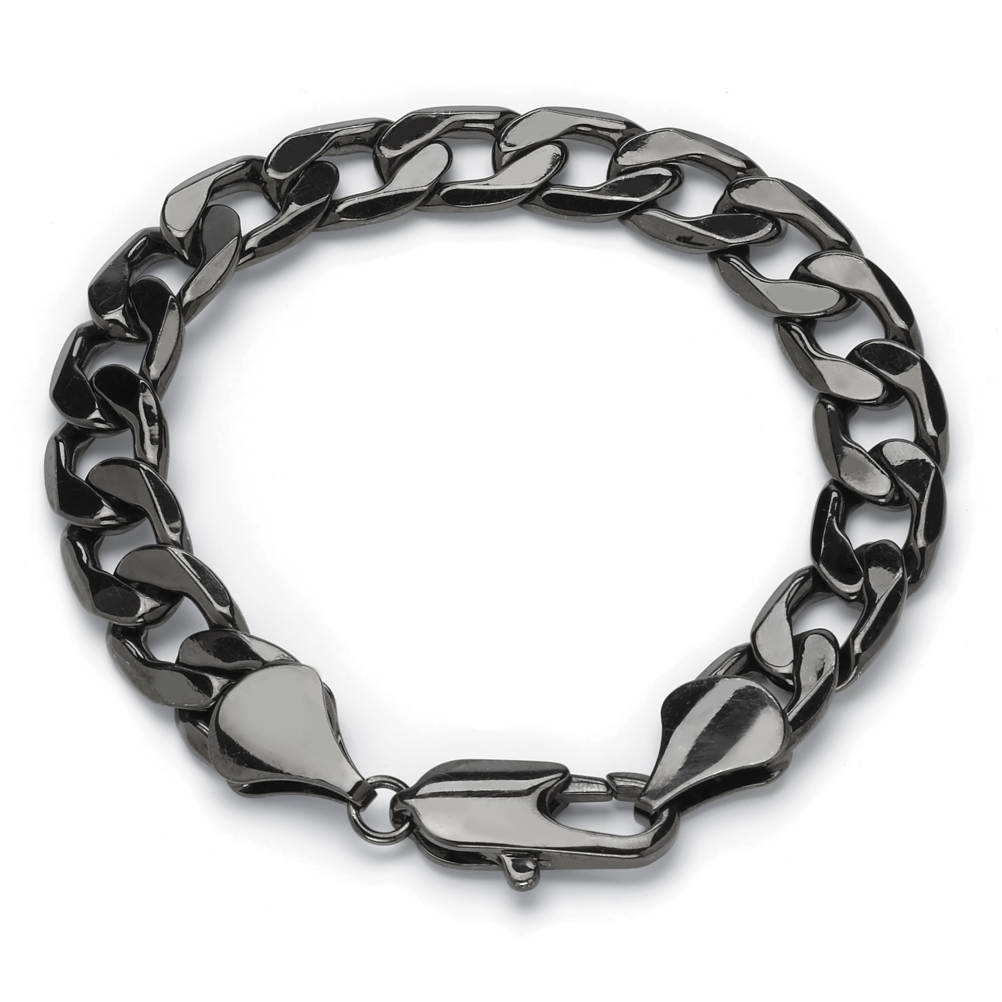 Men's Black Ruthenium Curb-Link Bracelet 9"