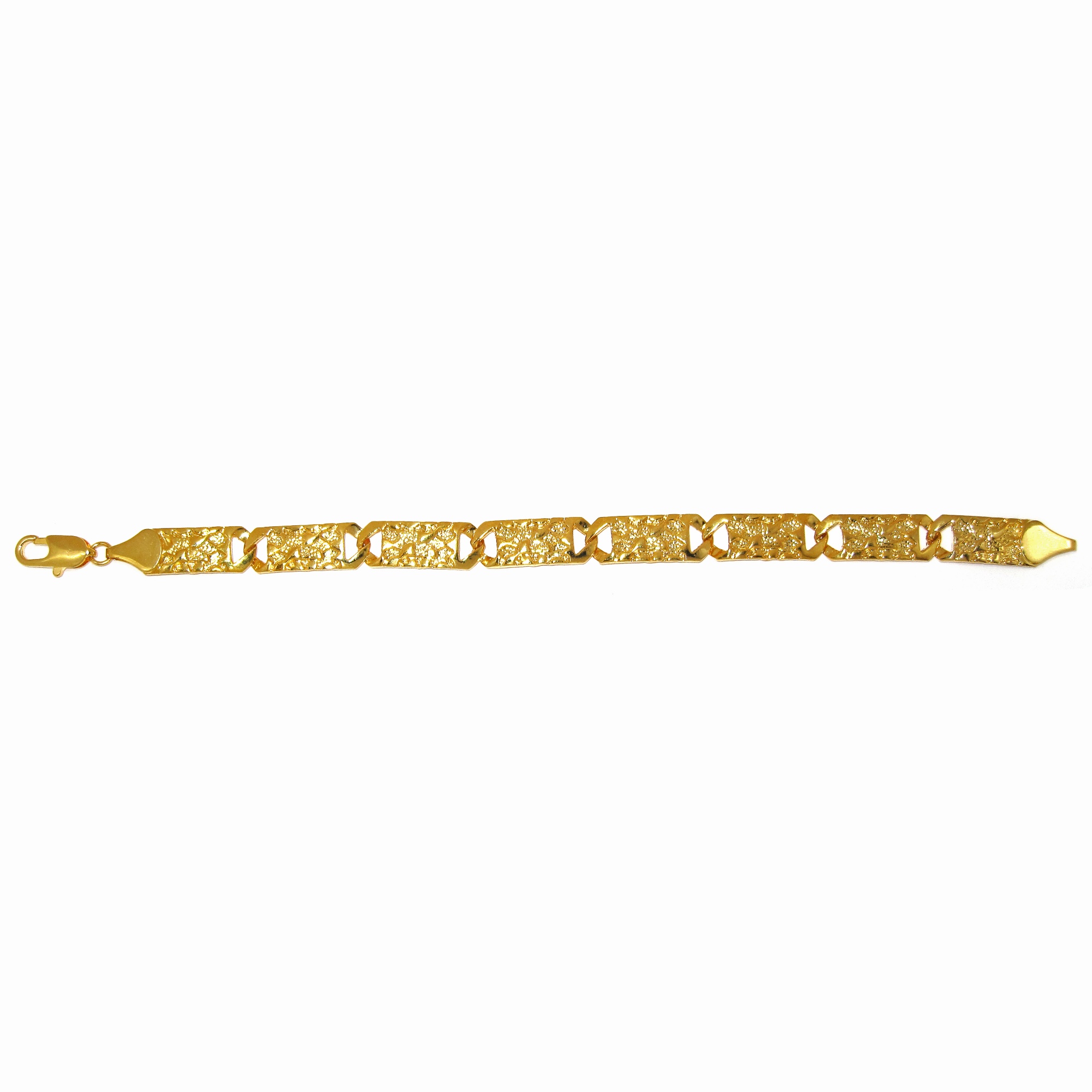 Men's 14k Gold-Plated Nugget-Style Bracelet