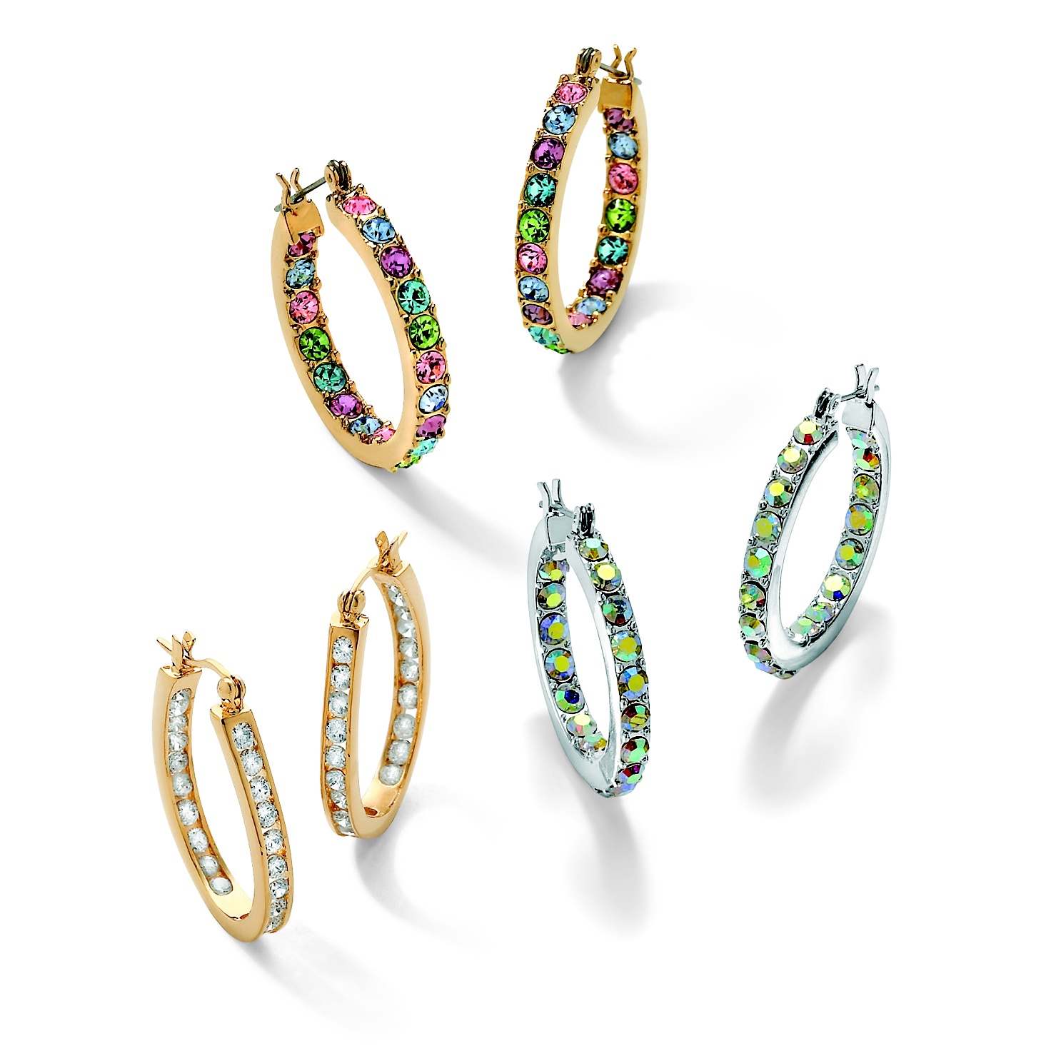 14k Gold-Plated and Silvertone Crystal and DiamonUltra&trade; Cubic Zirconia ...