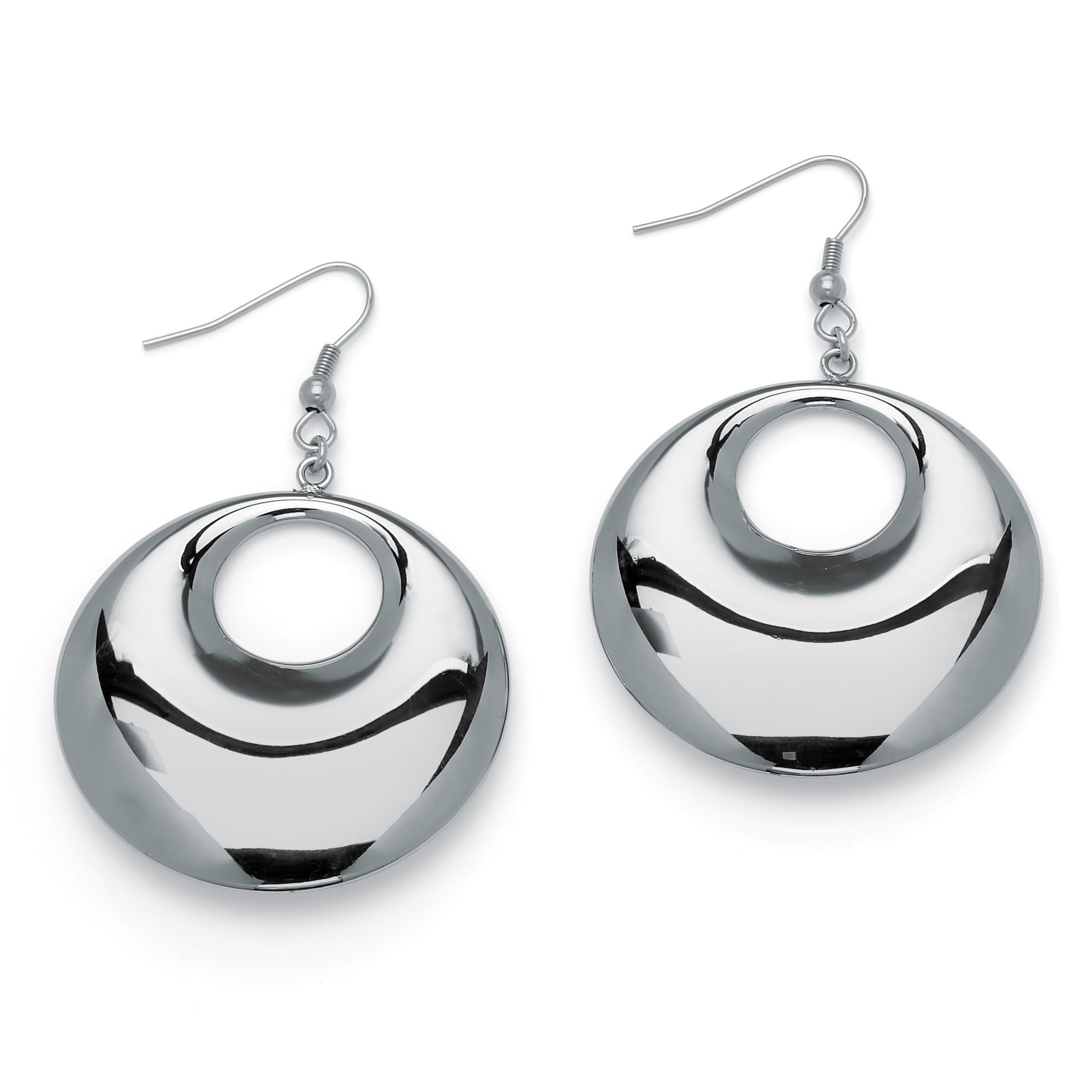 Stainless Steel Hoop Drop Pierced Earrings