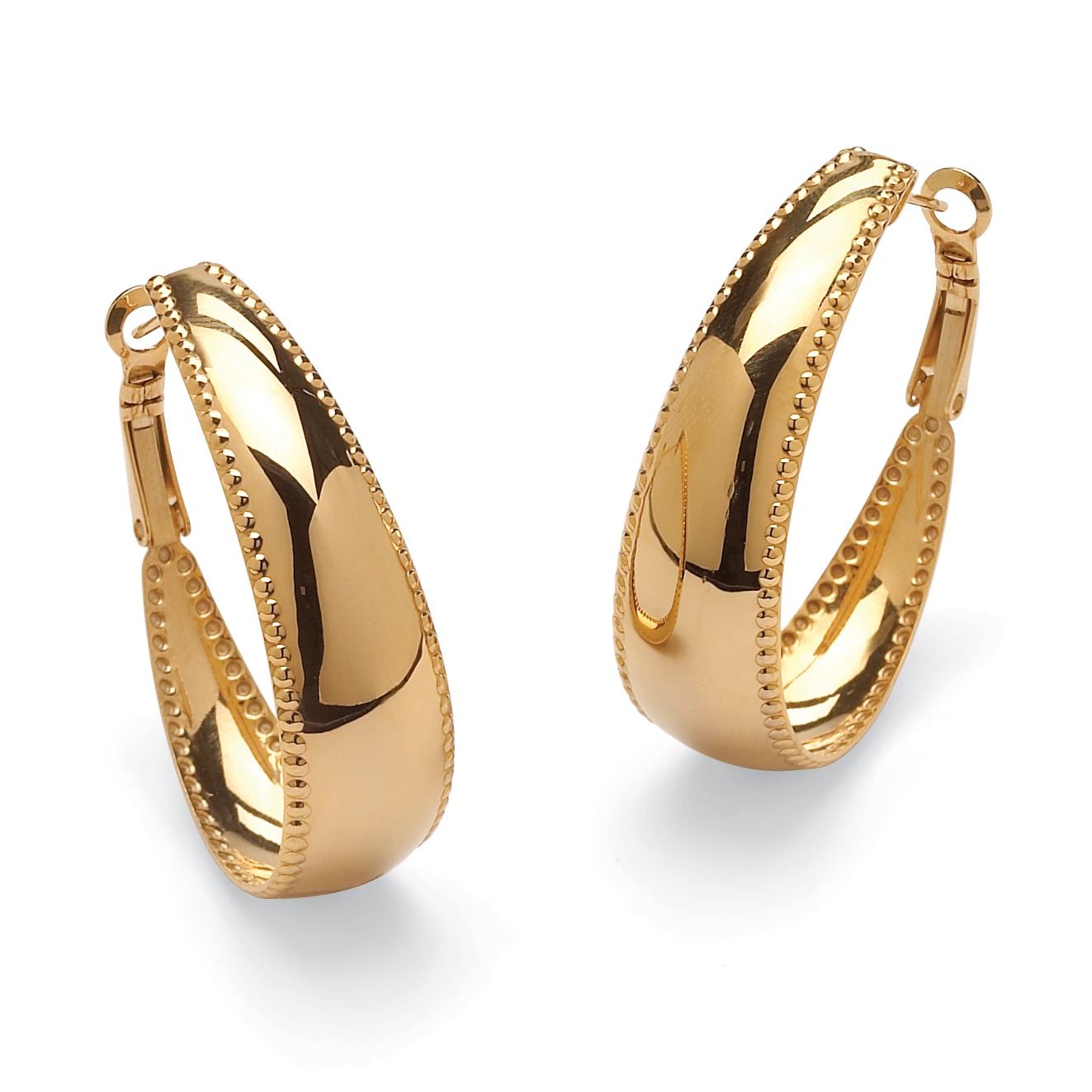 Gold Ion-Plated Stainless Steel Hoop Pierced Earrings