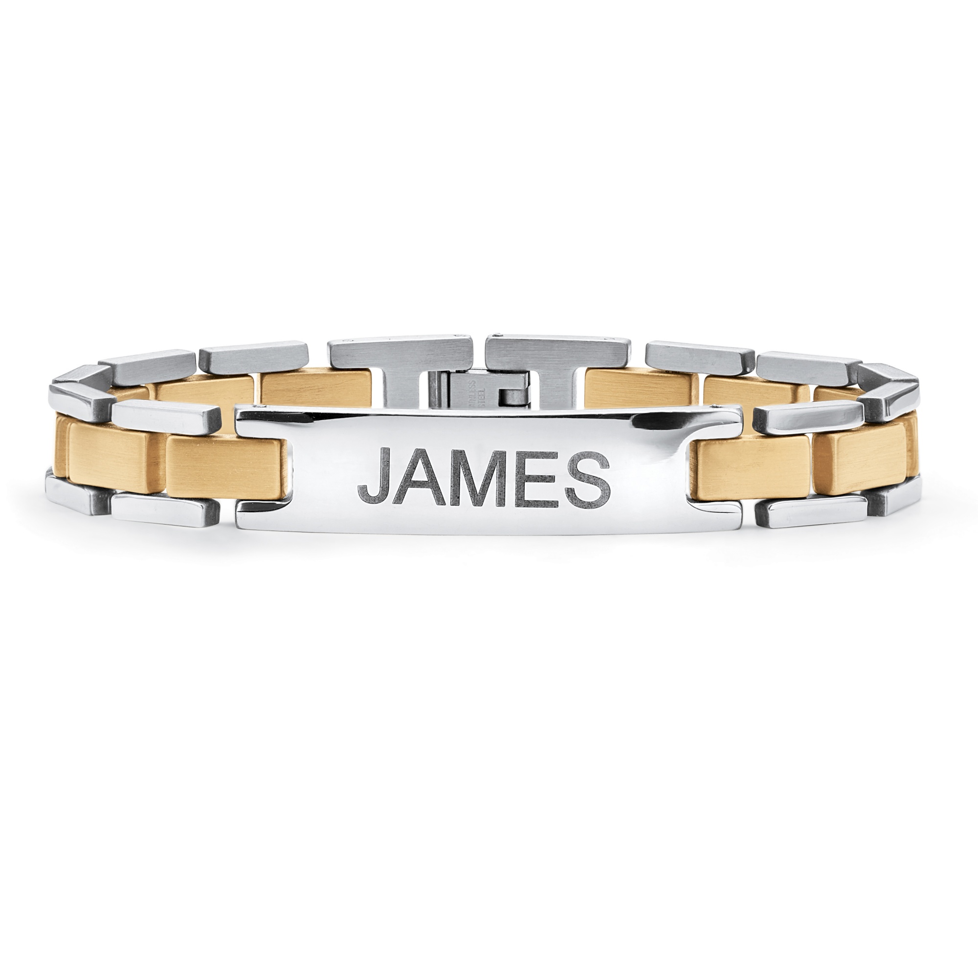Men's Tutone Stainless Steel I.D. Bracelet