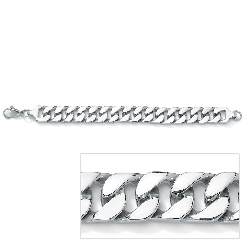 Men's Stainless Steel Curb-Link Bracelet