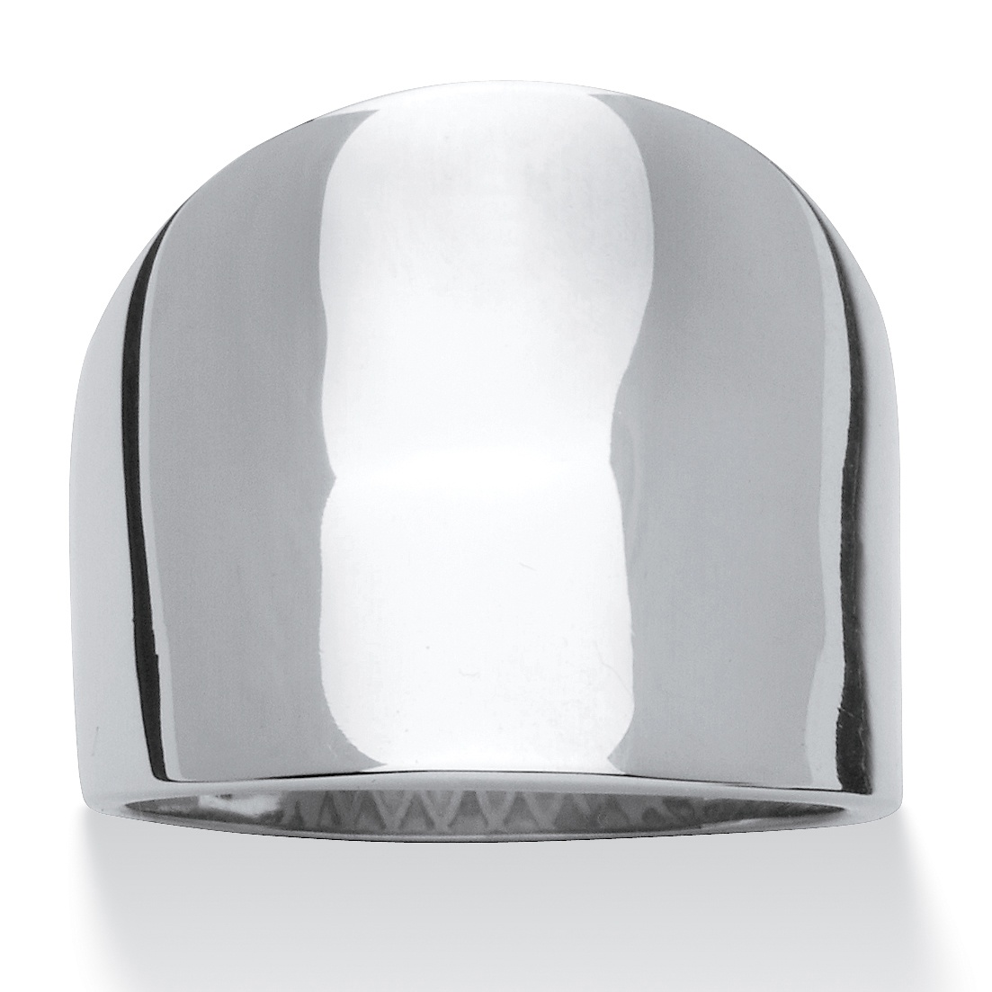 Stainless Steel Concave Cigar Band Ring