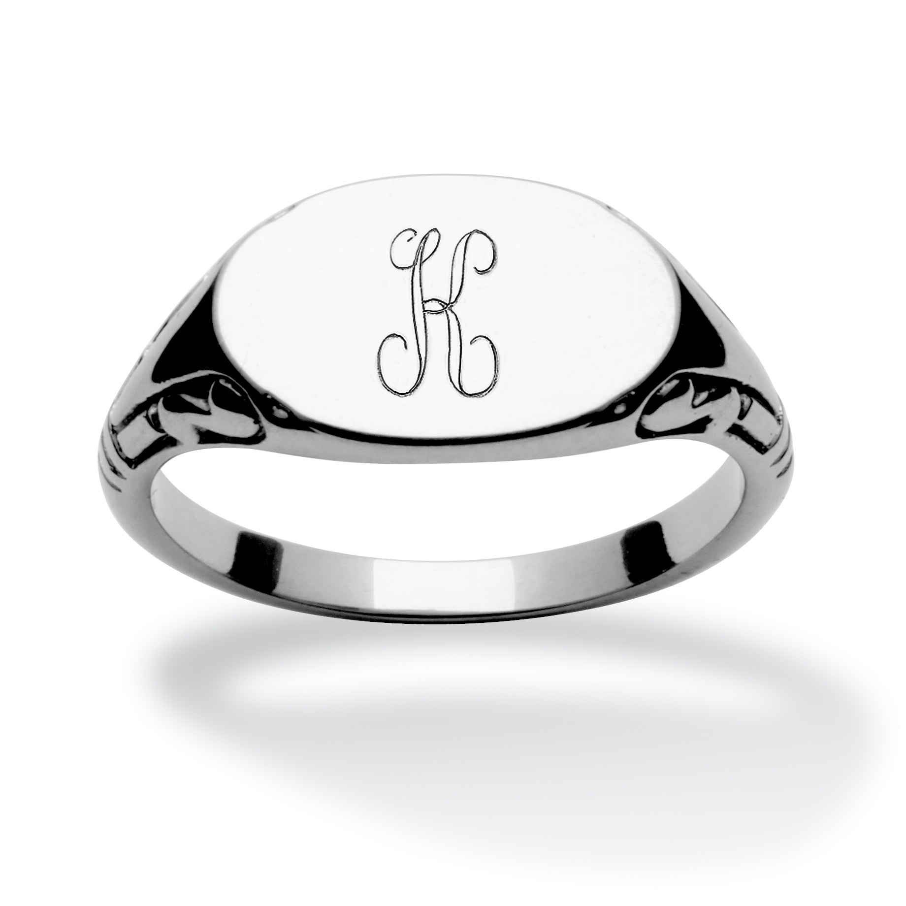 Stainless Steel Oval-Shaped Personalized Ring