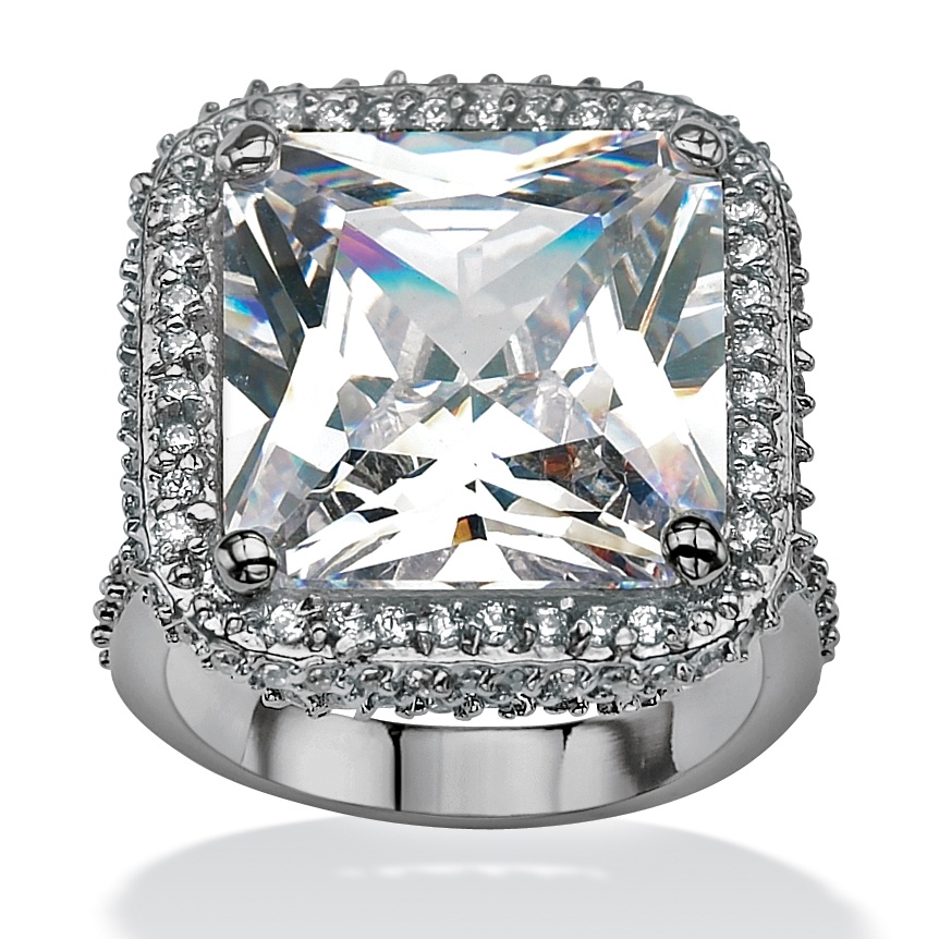 Black Ruthenium Finish DiamonUltra&trade; Cubic Zirconia Ring