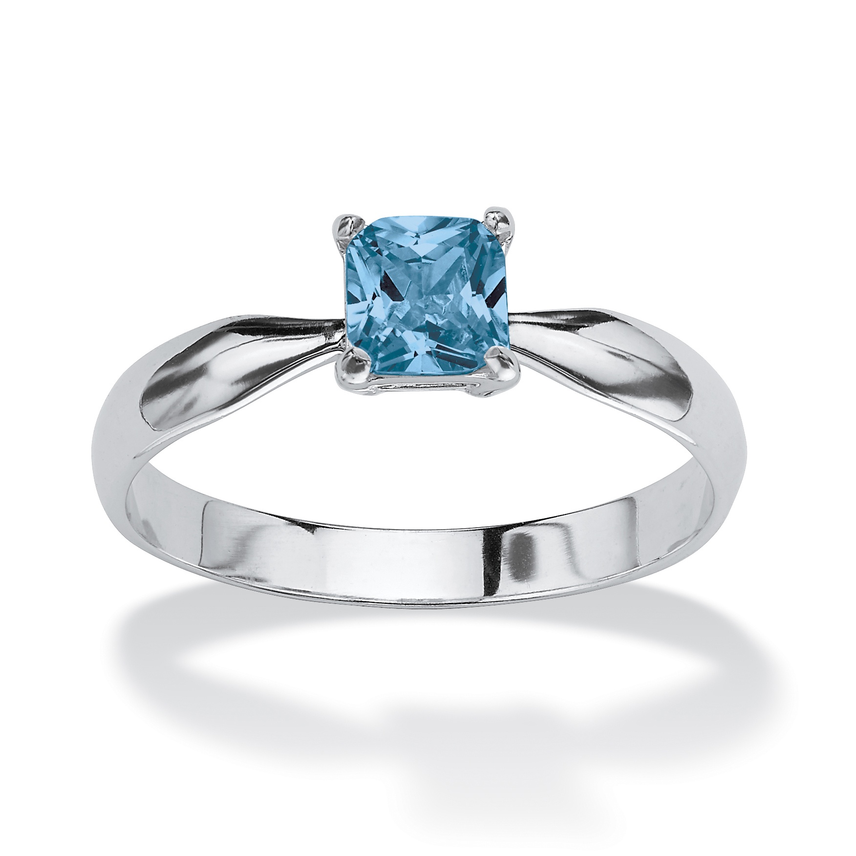 Sterling Silver Princess-Cut Birthstone Ring