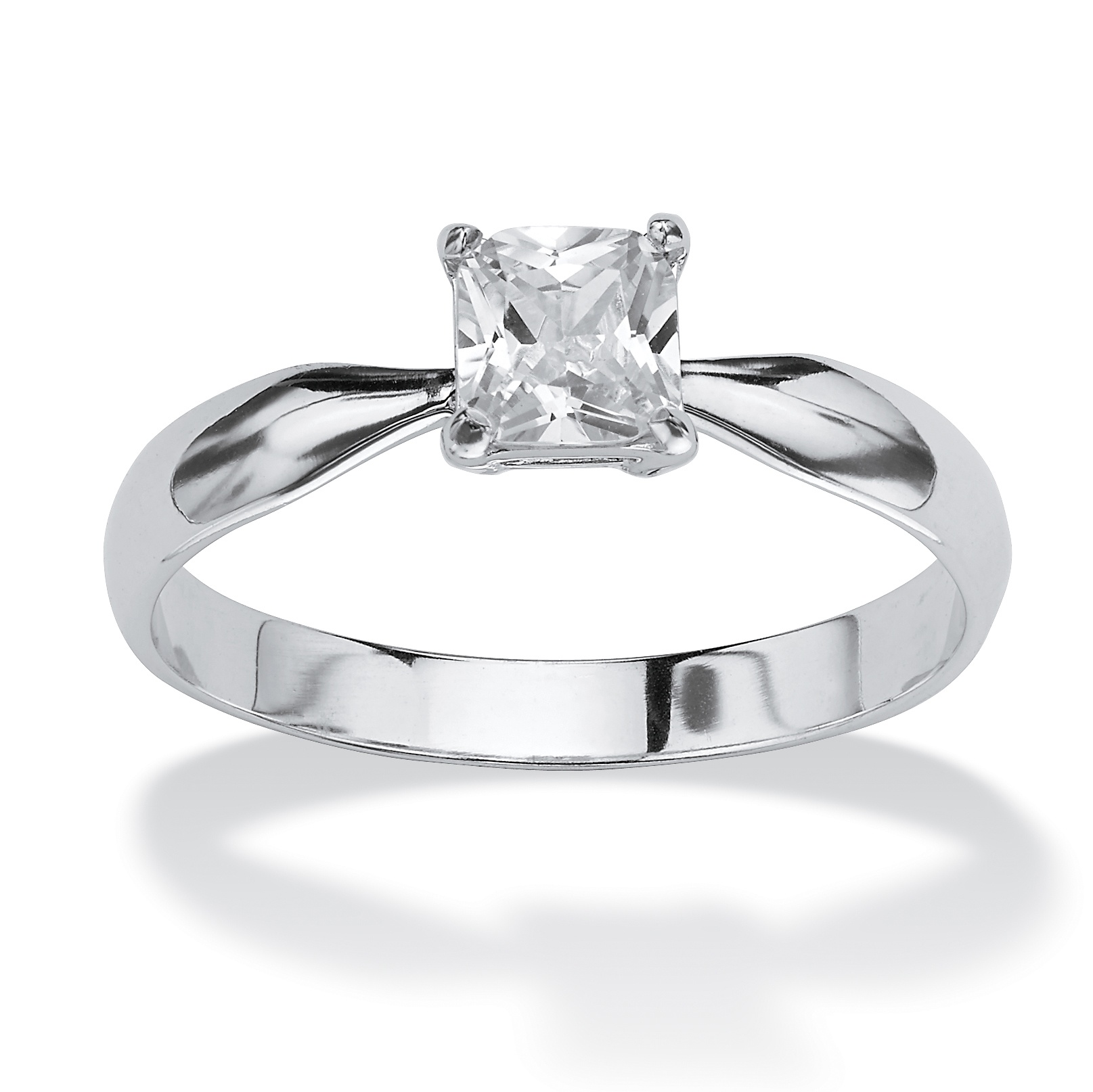 Sterling Silver Princess-Cut Birthstone Ring