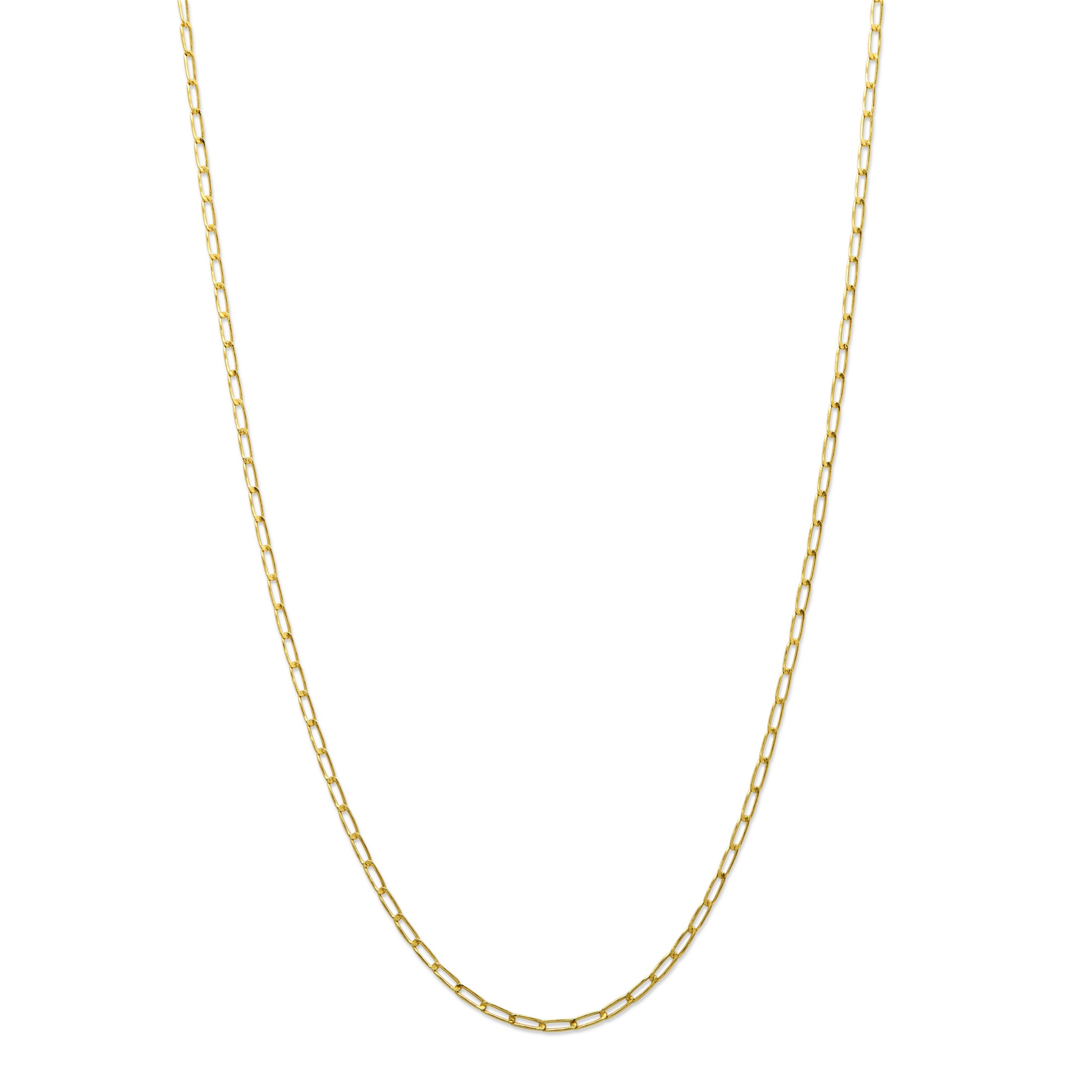 10k Gold Elongated Curb-Link Necklace 18"