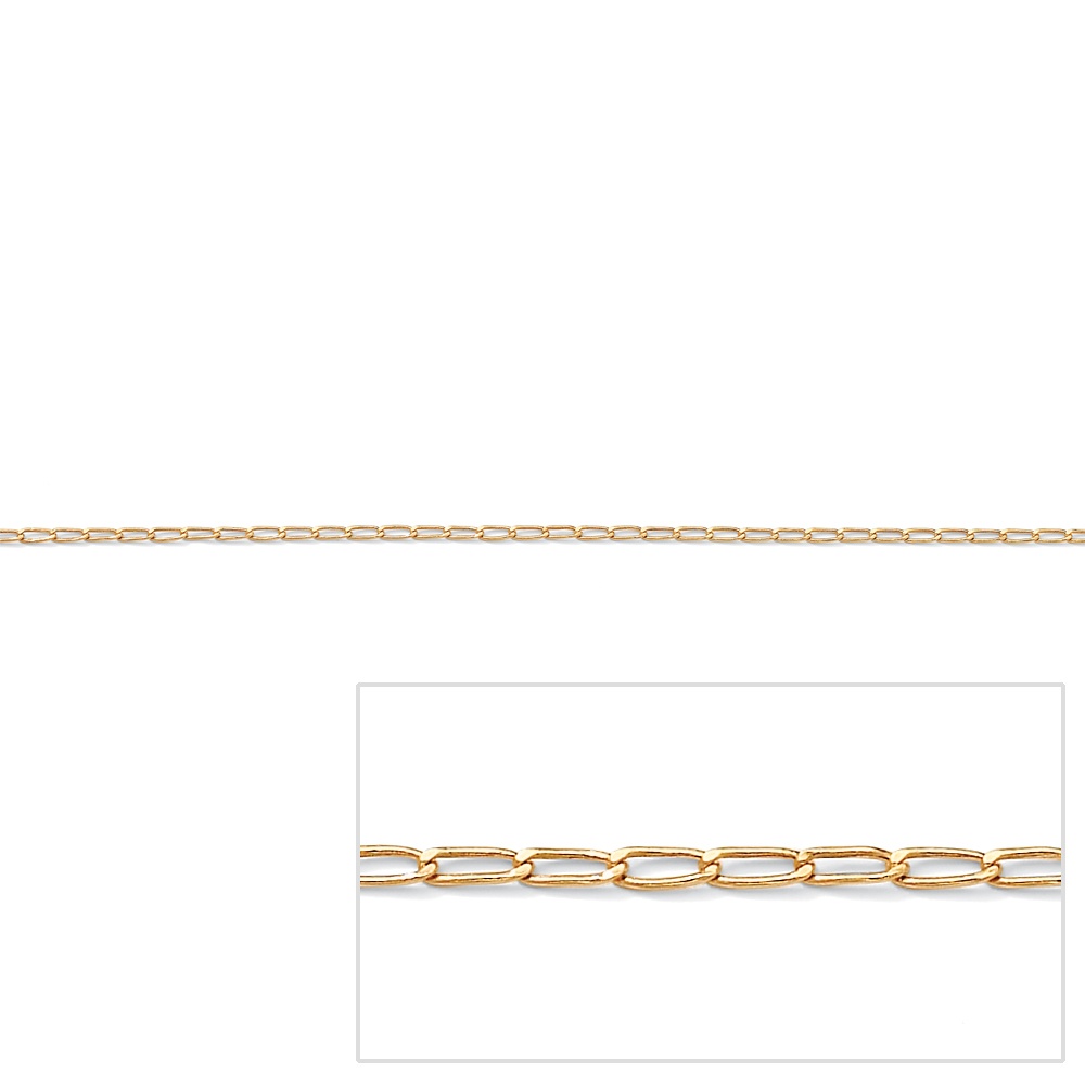 10k Gold Elongated Curb-Link Ankle Bracelet
