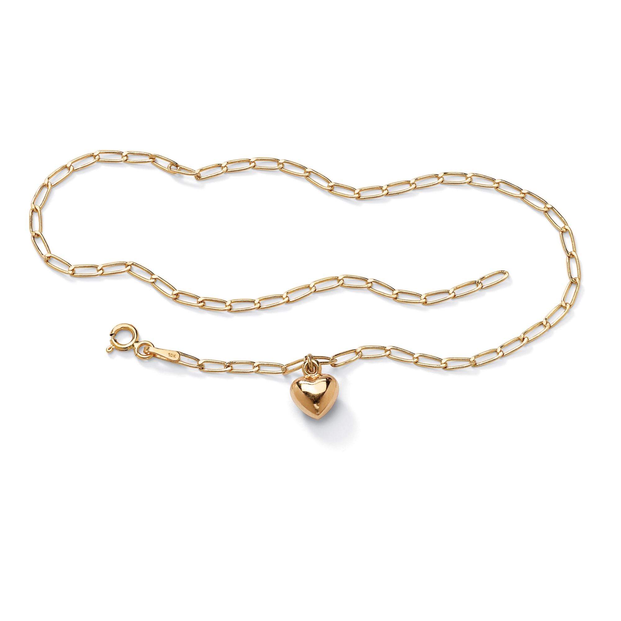 10k Gold Heart Charm Bracelet
