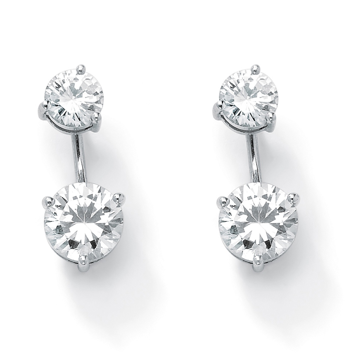 5.50 CT TW DiamonUltra&trade; Cubic Zirconia 2-in-1 Stud/Drop Pierced ...