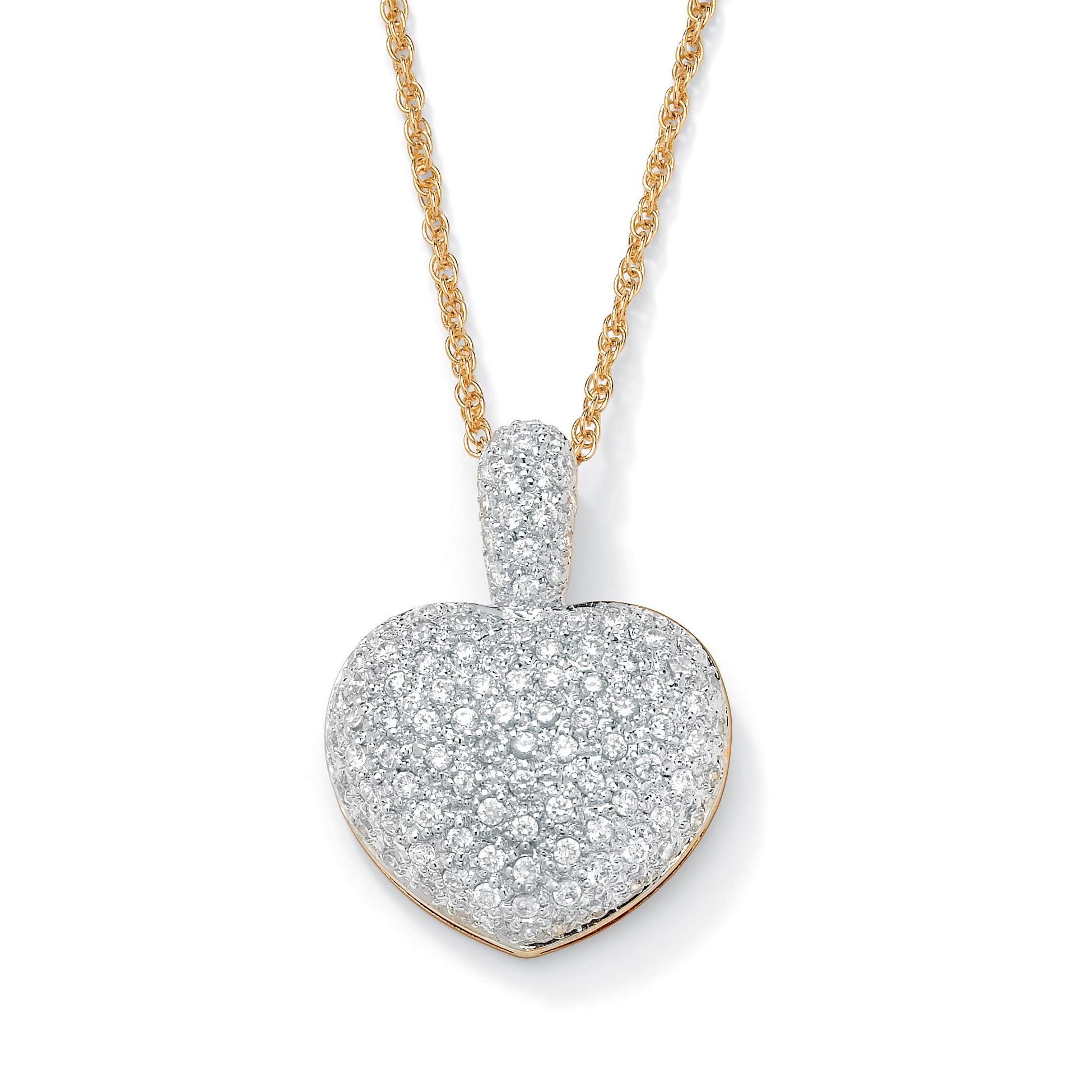 2.23 CT TW Pav&eacute;-Set DiamonUltra&trade; Cubic Zirconia Heart-Shaped ...
