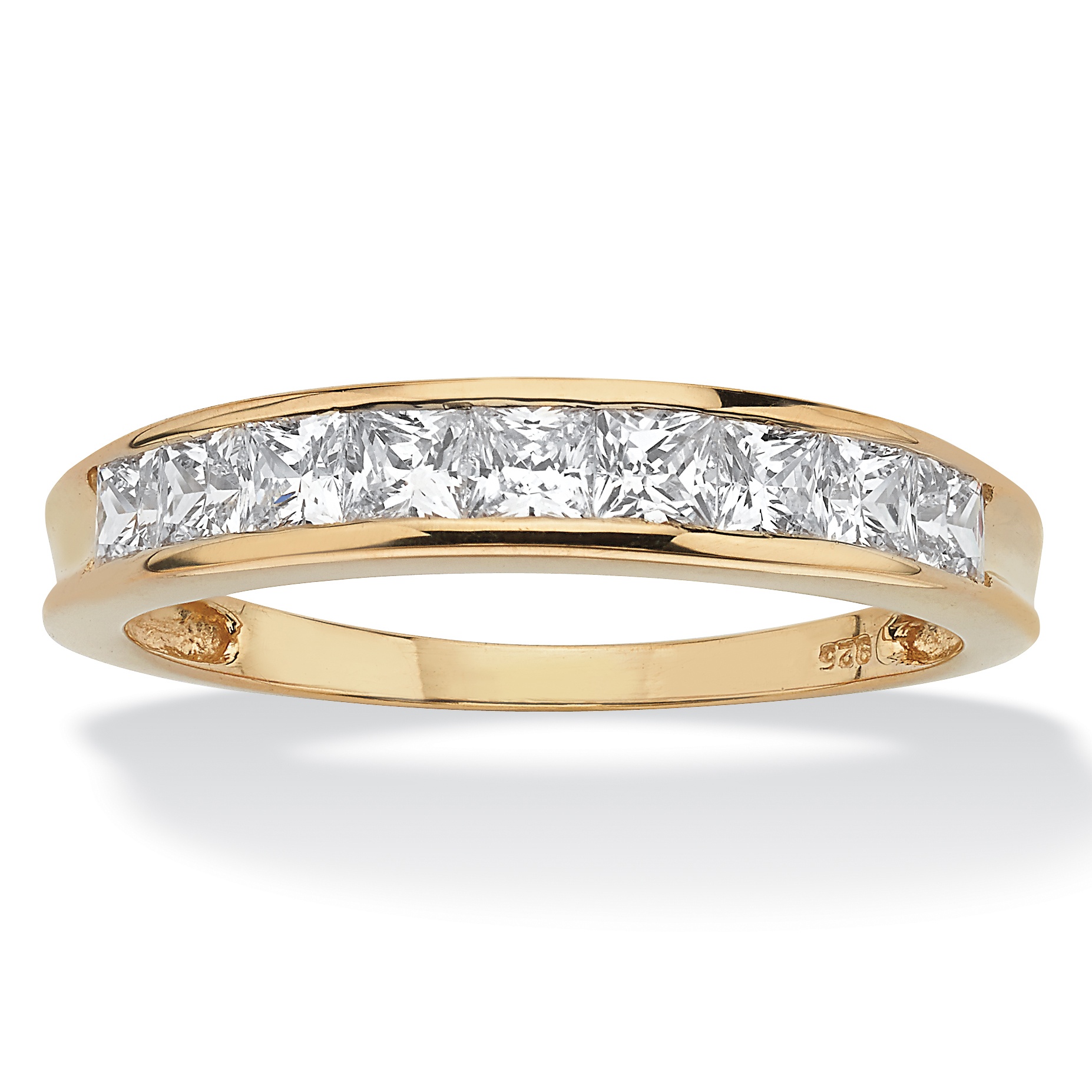 Princess-Cut DiamonUltra&trade; Cubic Zirconia Anniversary Band Ring in 18k ...