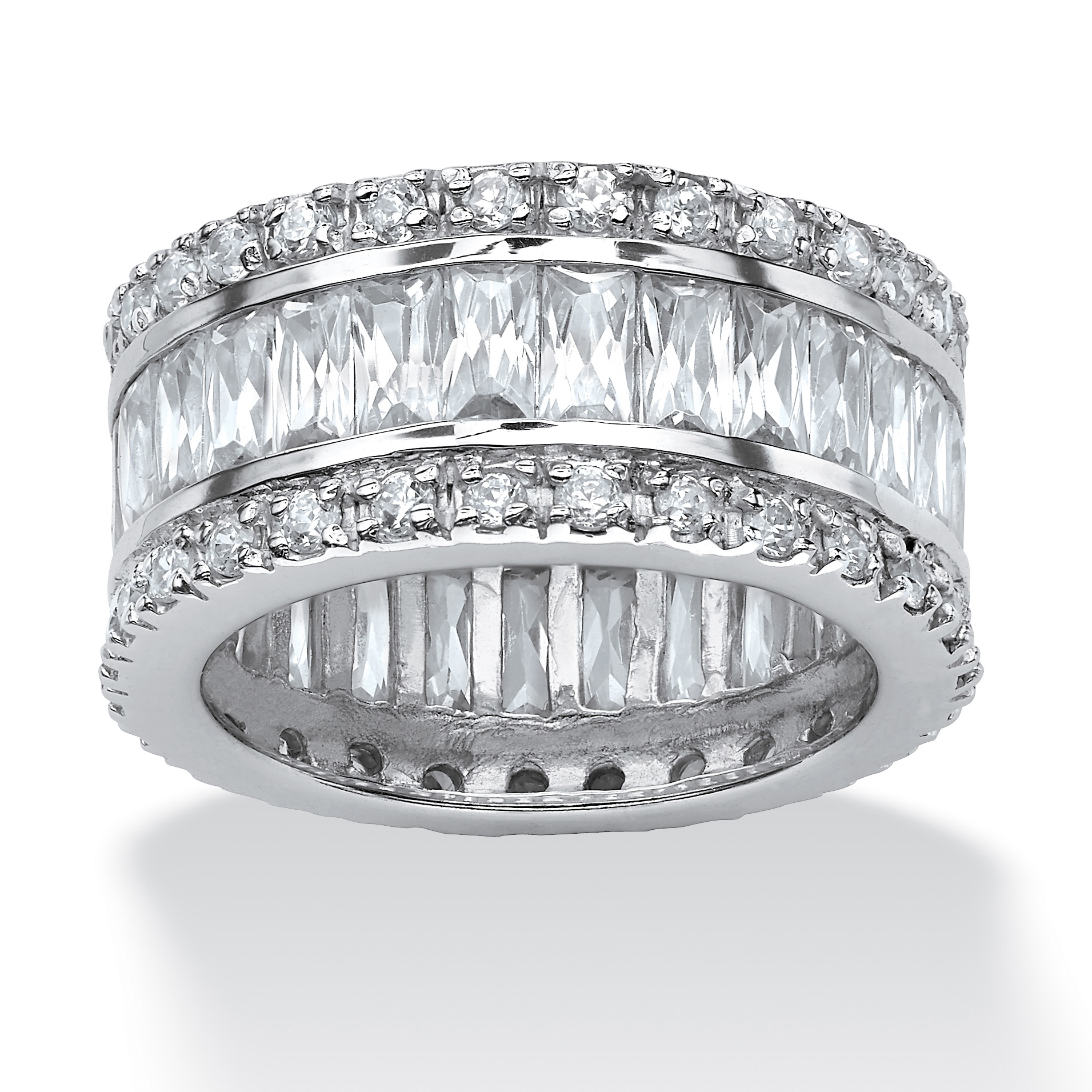 13.50 CT TW DiamonUltra&trade; Cubic Zirconia Eternity Band in Platinum-Plated