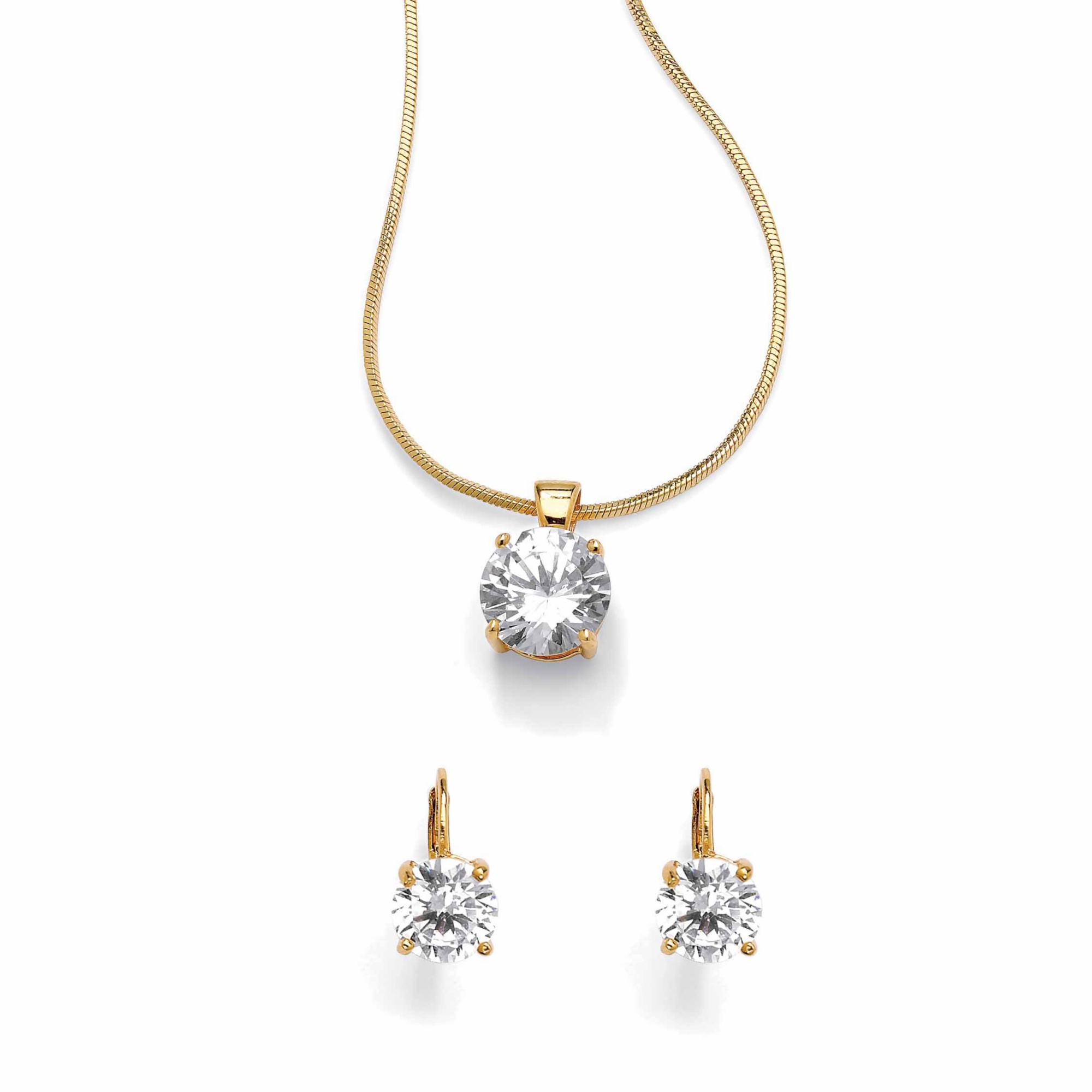 8 CT TW DiamonUltra&trade; Cubic Zirconia Solitaire Pendant with Chain and ...
