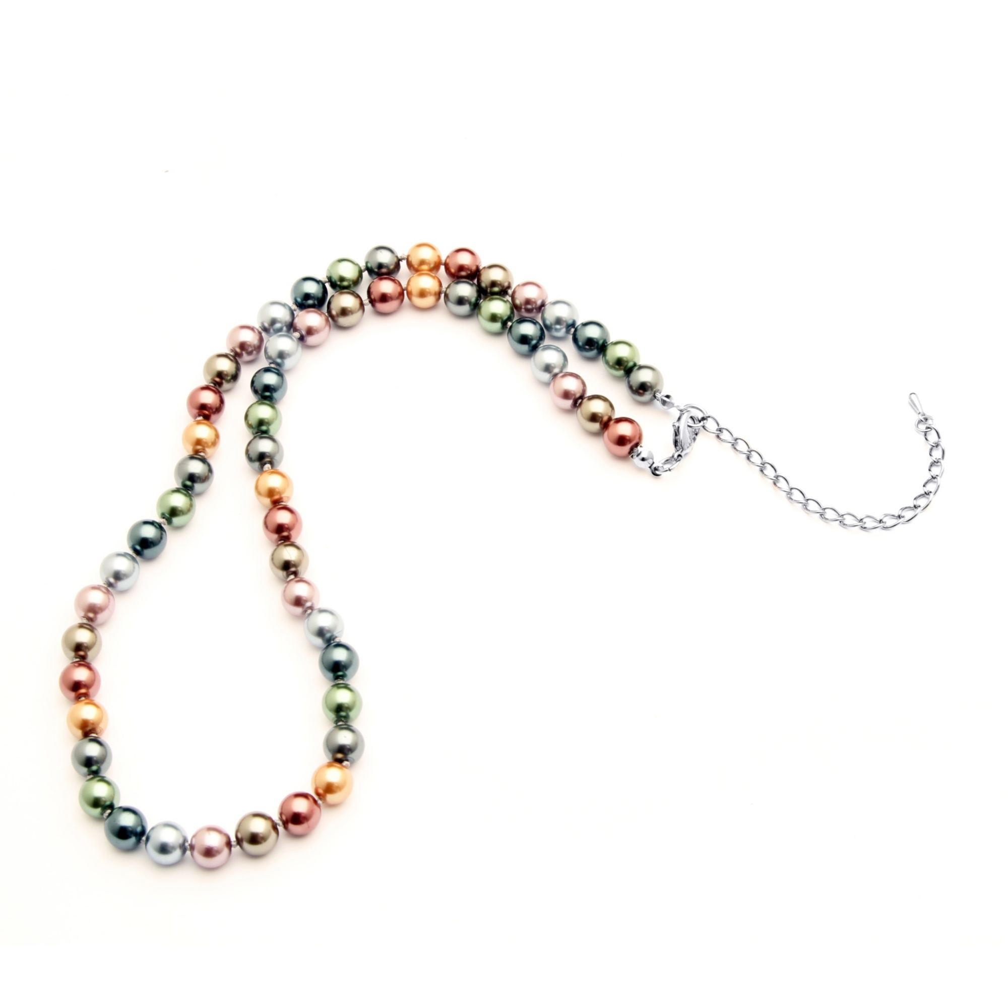 18" Multi-Color Simulated Pearl Necklace with Extender