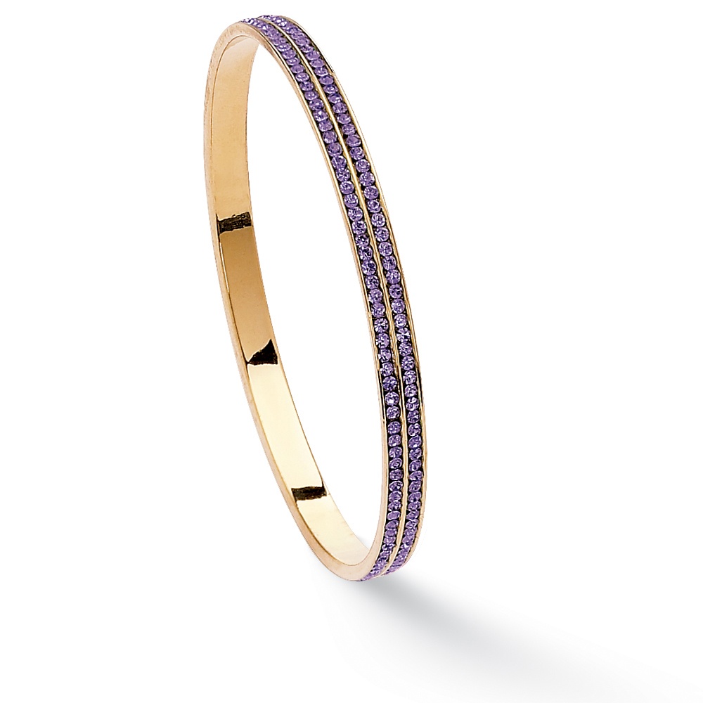 Birthstone 14k Gold-Plated Stackable Double-Row Eternity Bracelet