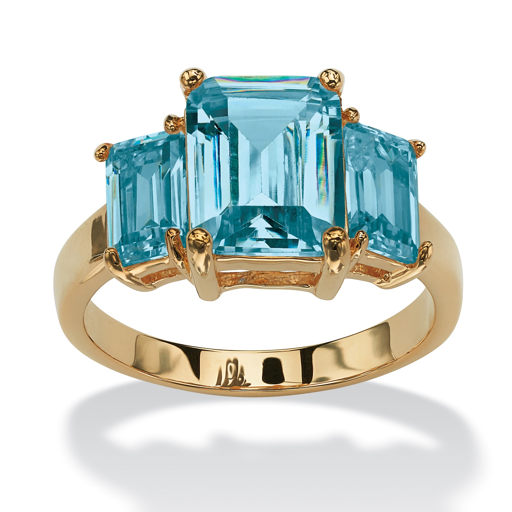 Triple Birthstone Ring in 18k Gold-Plated
