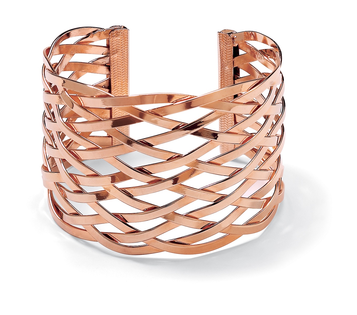 Lattice Cuff Bracelet in 14k Rose Gold-Plated