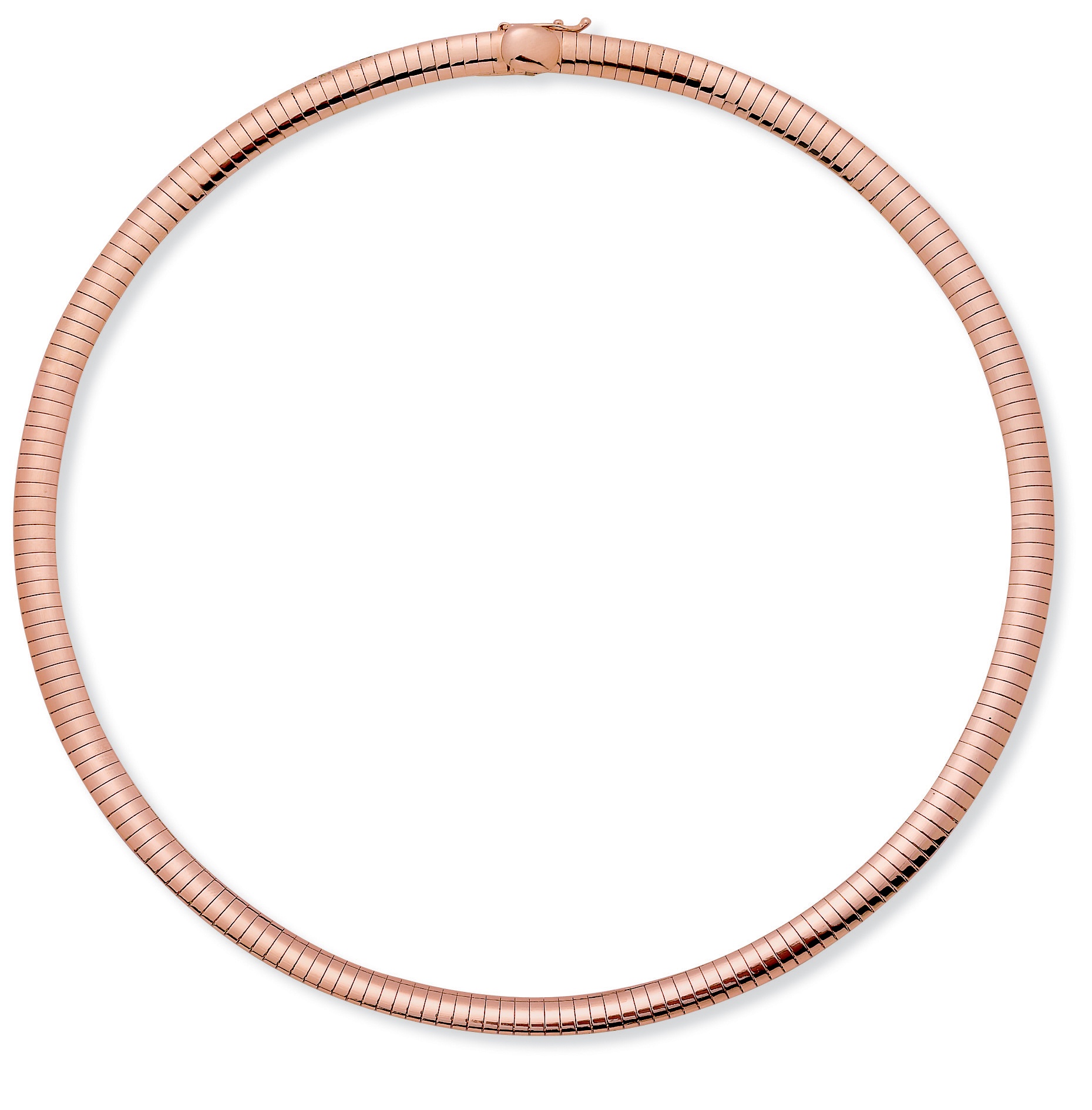 Omega-Link Choker-Necklace in Rosetone Metal