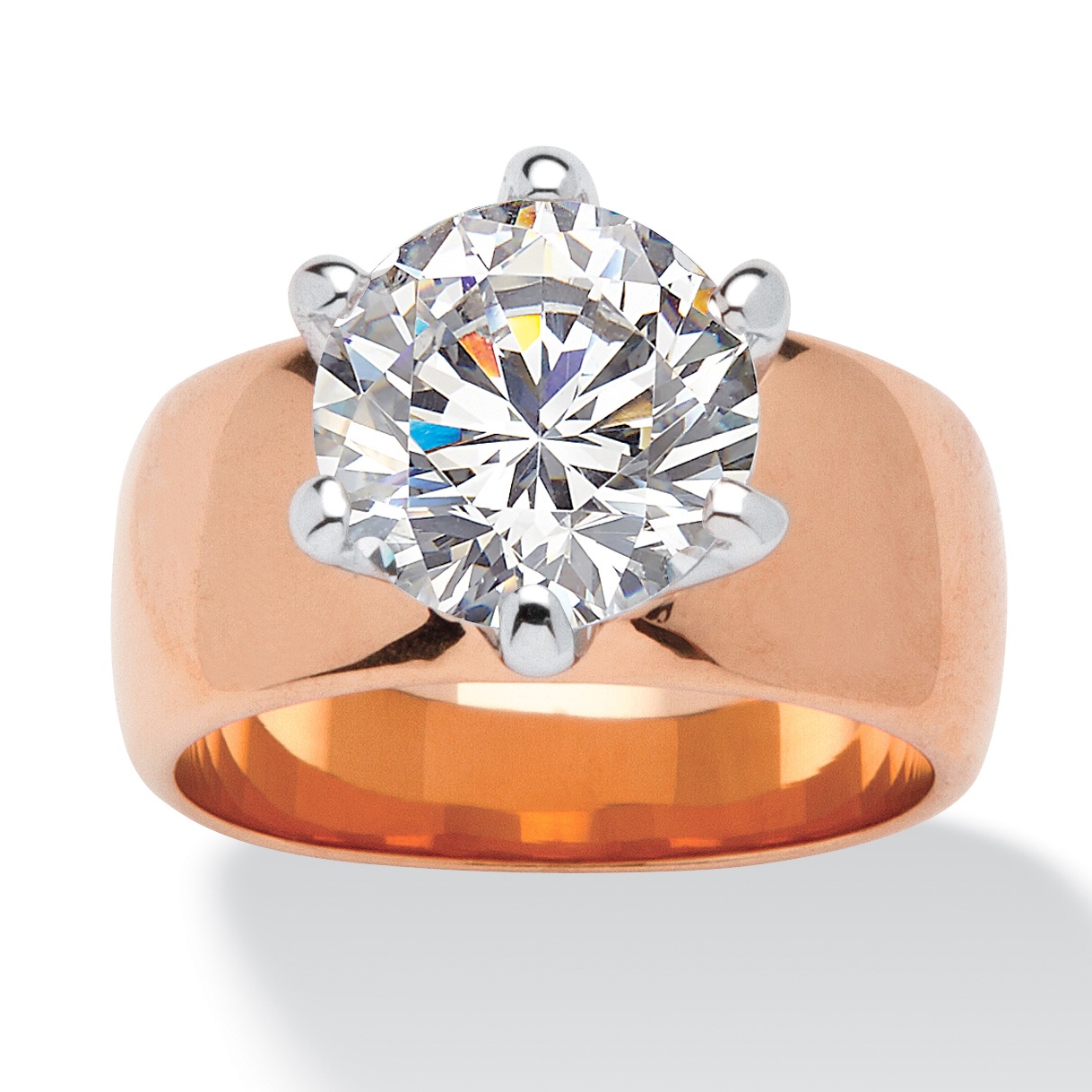 3.50 CT Round DiamonUltra&trade; Cubic Zirconia Solitaire Ring