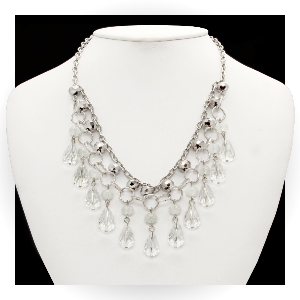 Crystal Silvertone Necklace