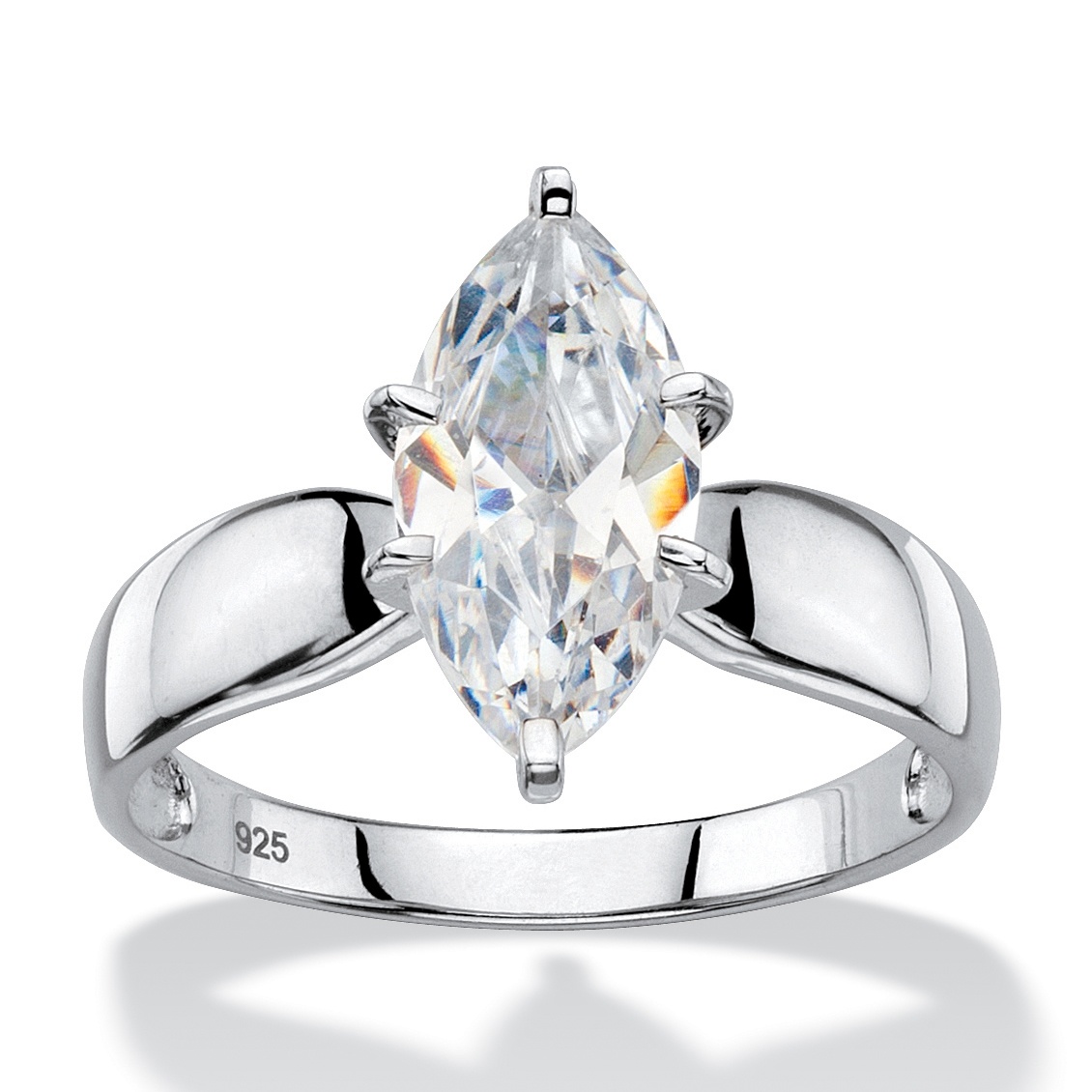 4.50 CT Marquise-Cut DiamonUltra&trade; Cubic Zirconia Solitaire Band Ring in...