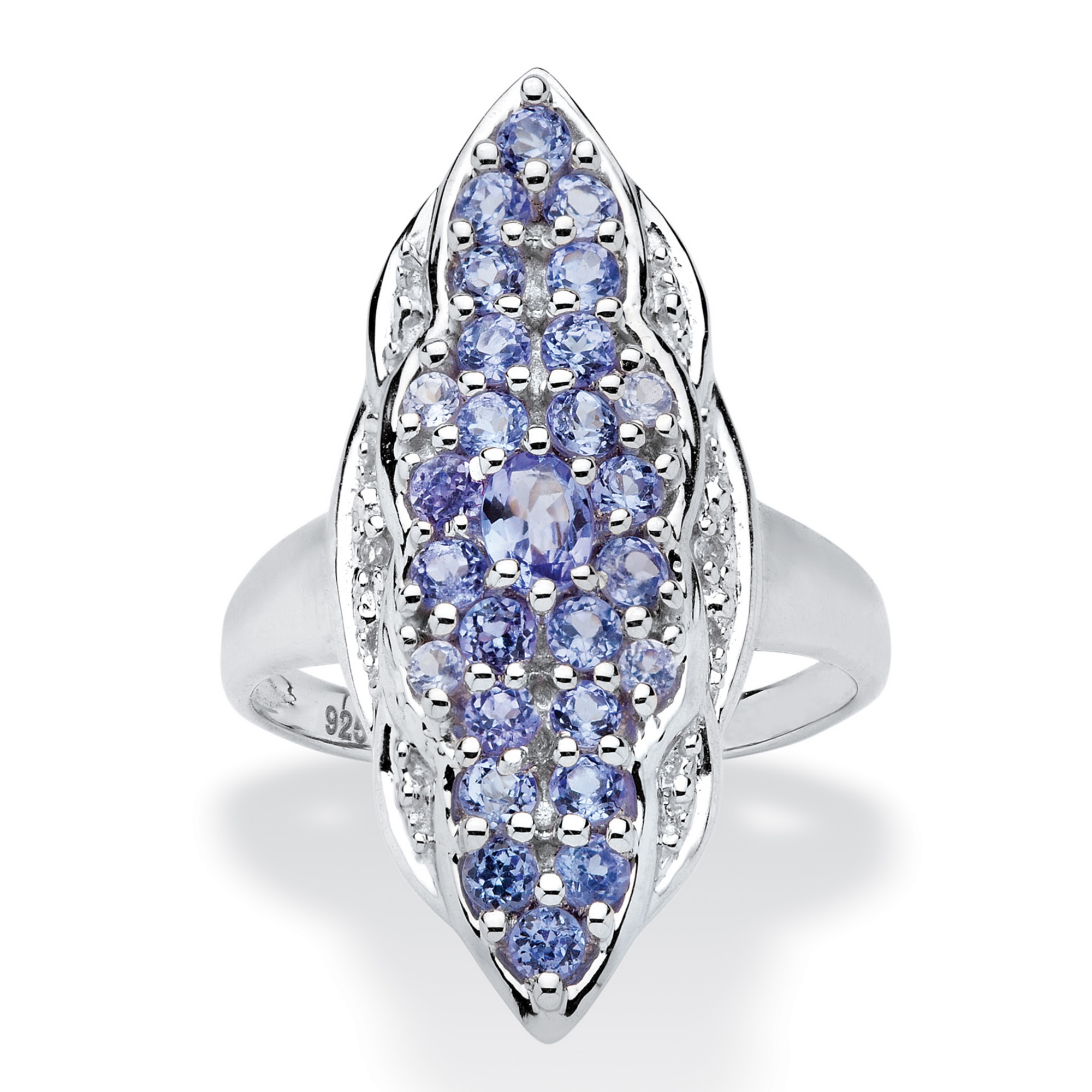 1.40 CT TW Tanzanite and White Topaz Ring in Sterling Silver