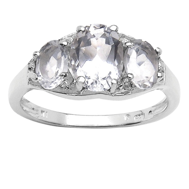 1.97 CT TW White Quartz and White Topaz Ring in Sterling Silver