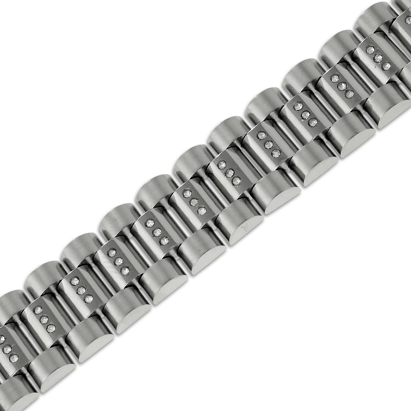 Men's 1.31 CT TW DiamonUltra&trade; Cubic Zirconia Barrel-Link Bracelet in ...