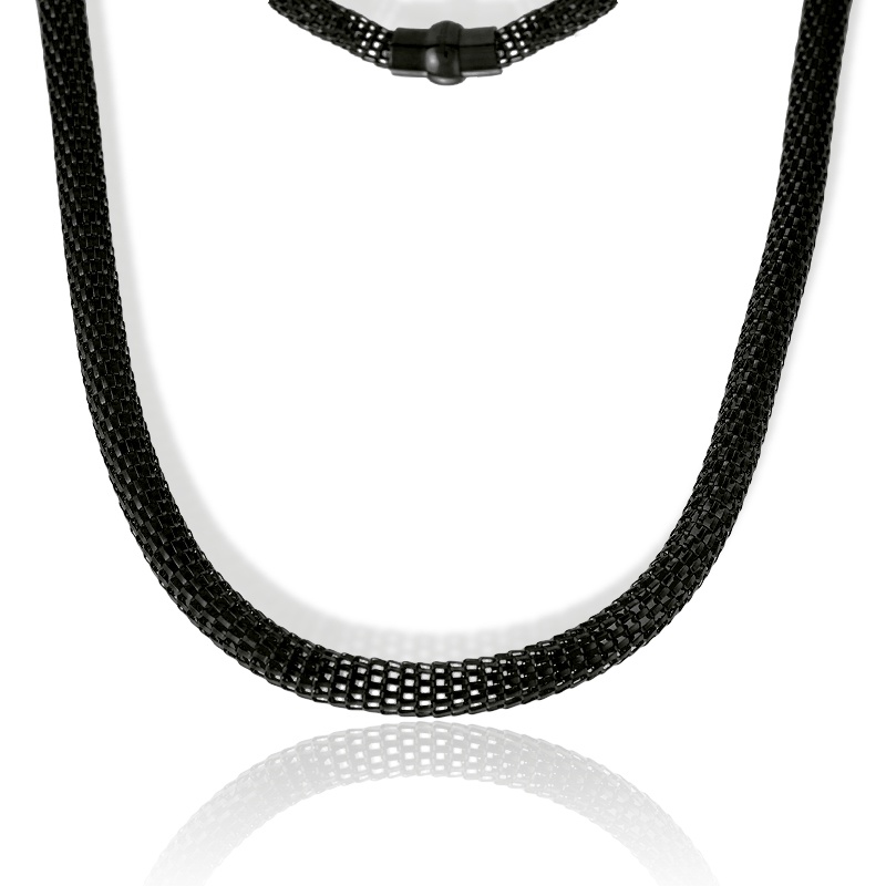 Mesh Necklace in Black IP Stainless Steel
