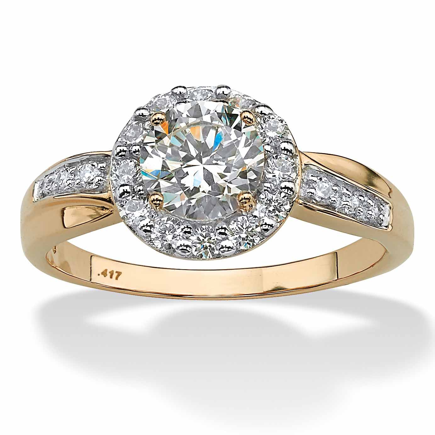 1.48 CT TW Round Multi-DiamonUltra&trade; Cubic Zirconia Ring in 10k Gold