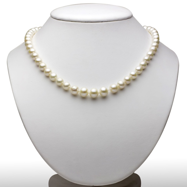 Cultured Freshwater Pearl Necklace in Sterling Silver