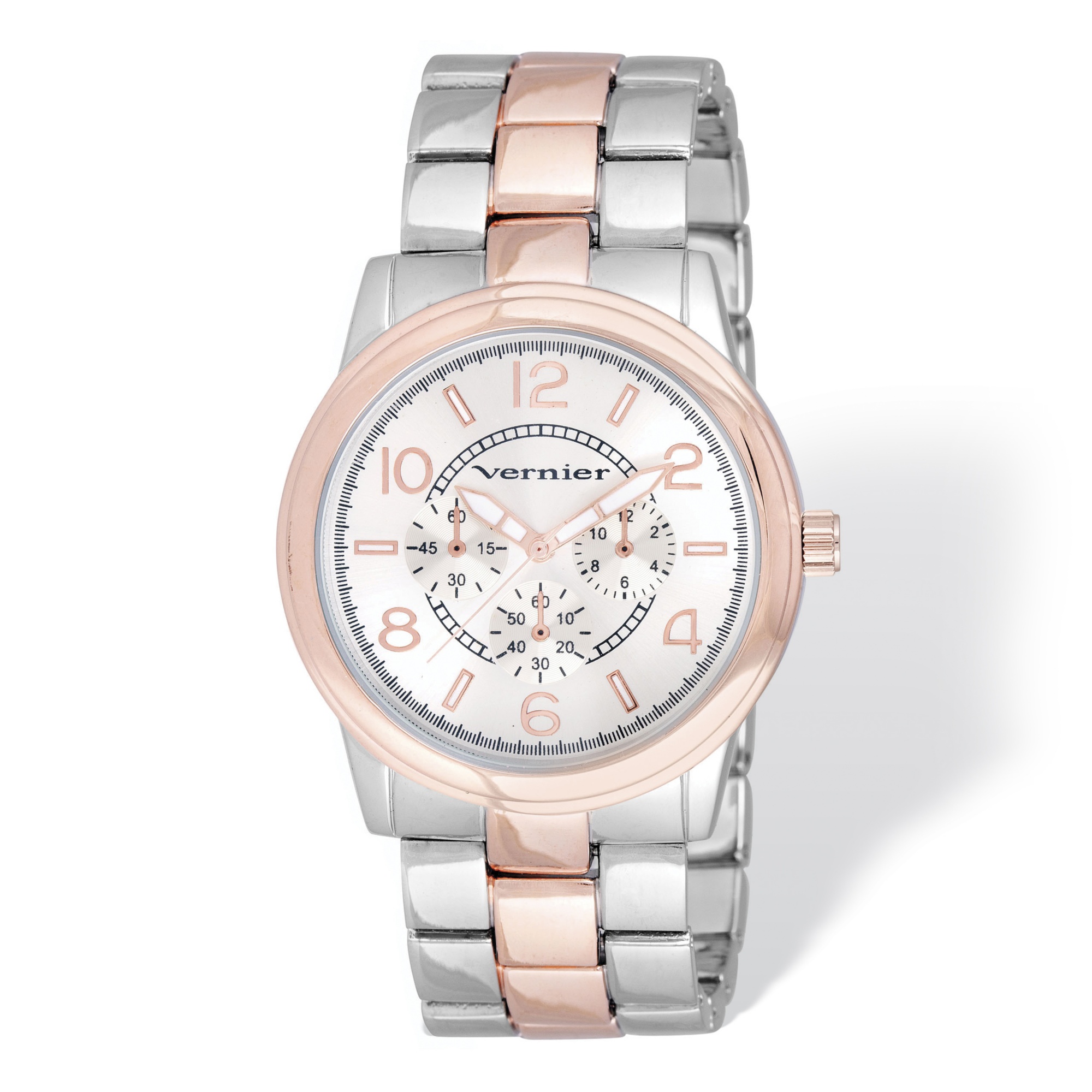 Vernier Round Bracelet-Watch in Tutone 14k Gold-Plated