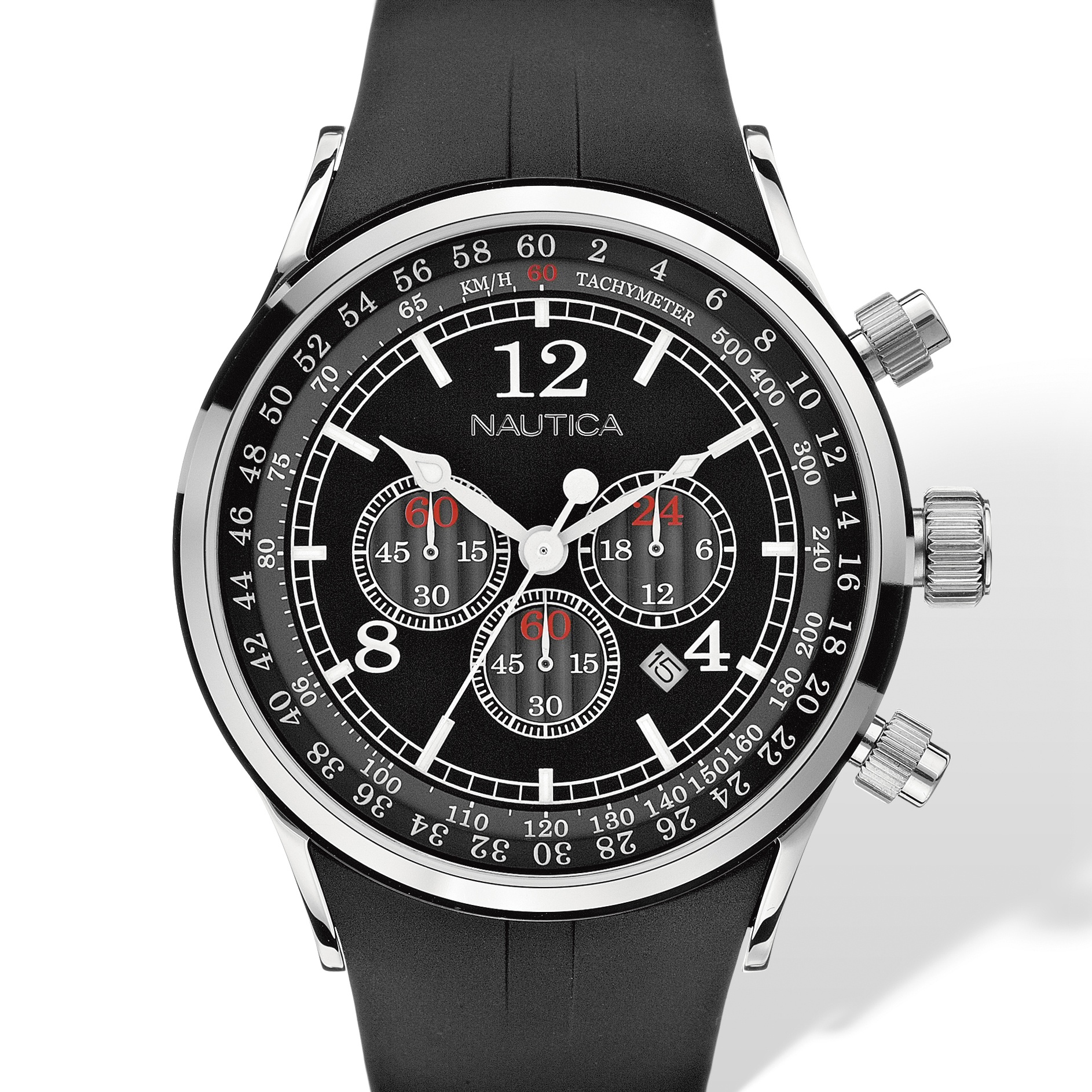 Men's Nautica Chronograph Watch in Silvertone