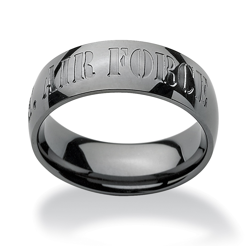 Air Force Band Ring in Gunmetal Finish