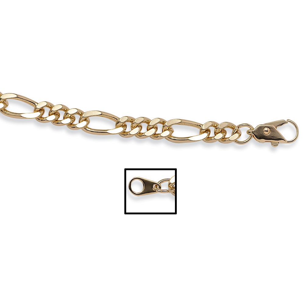 14k Gold-Plated Tailored Figaro-Link Bracelet(Women's)