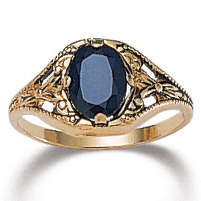 BLue Sapphire 14k Gold-Plated Ring