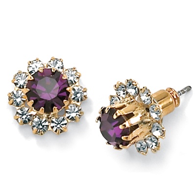 Sim. Amethyst/Crystal Earrings