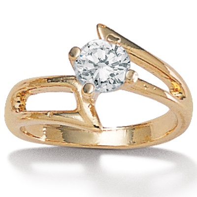 DiamonUltra&trade; CZ Solitaire Swirl Ring