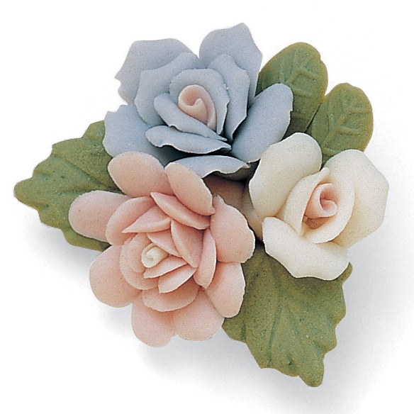 Porcelain Flower Bouquet Pin