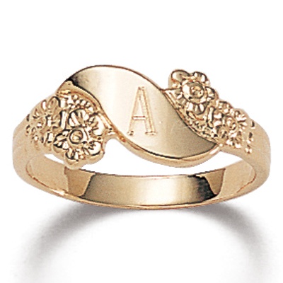 Floral Initial Ring