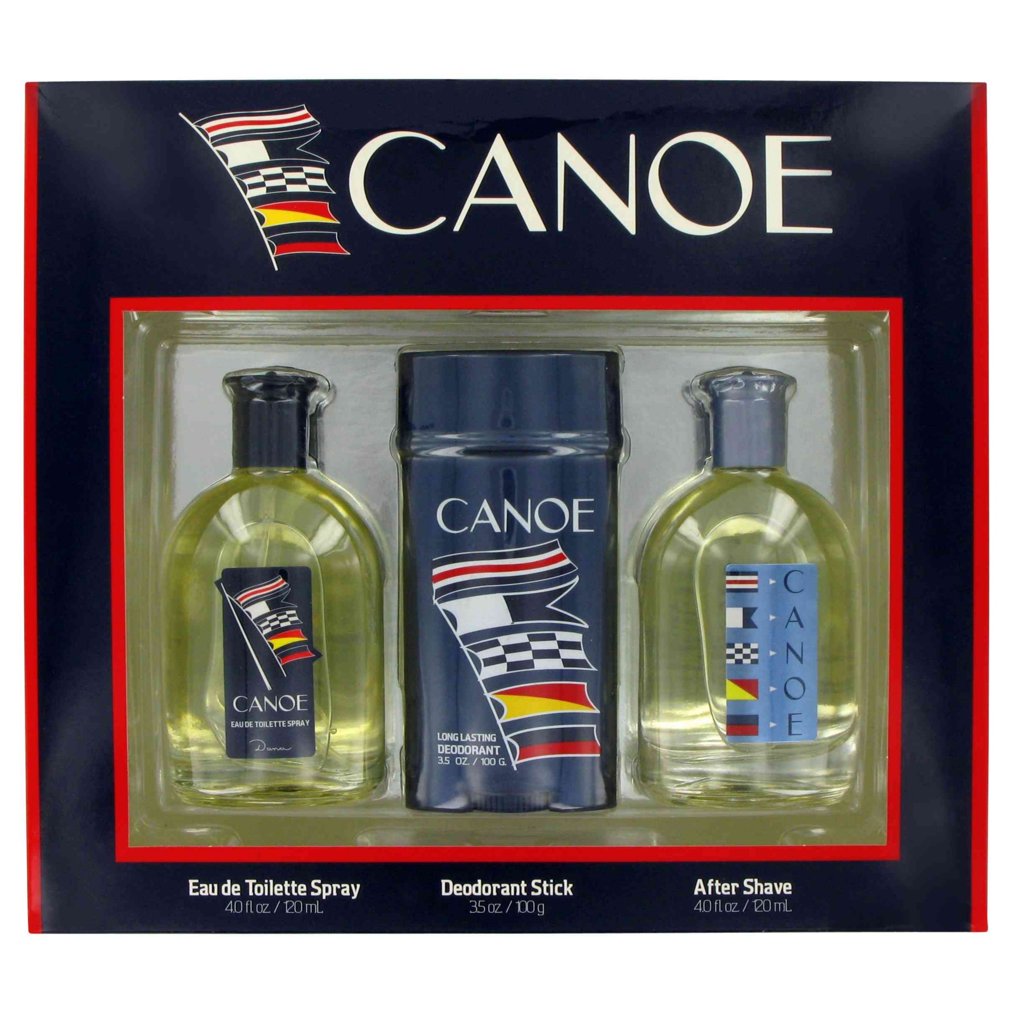 CANOE by Dana for Men Gift Set -- 4 oz Cologne Spray +4 oz After Shave + 3.5 oz Deodorant